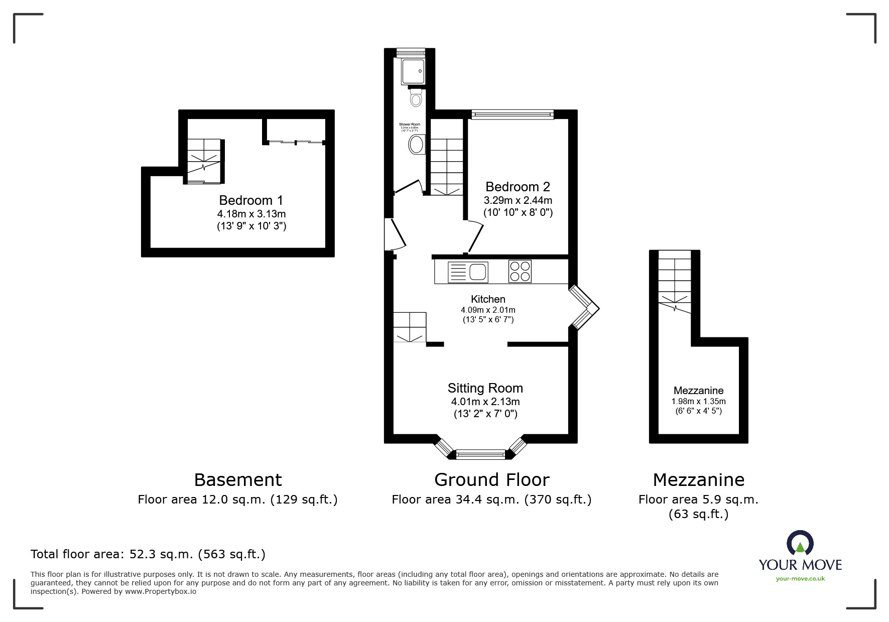 Floorplan of 1 bedroom  Flat for sale, Crowborough Hill, Crowborough, East Sussex, TN6