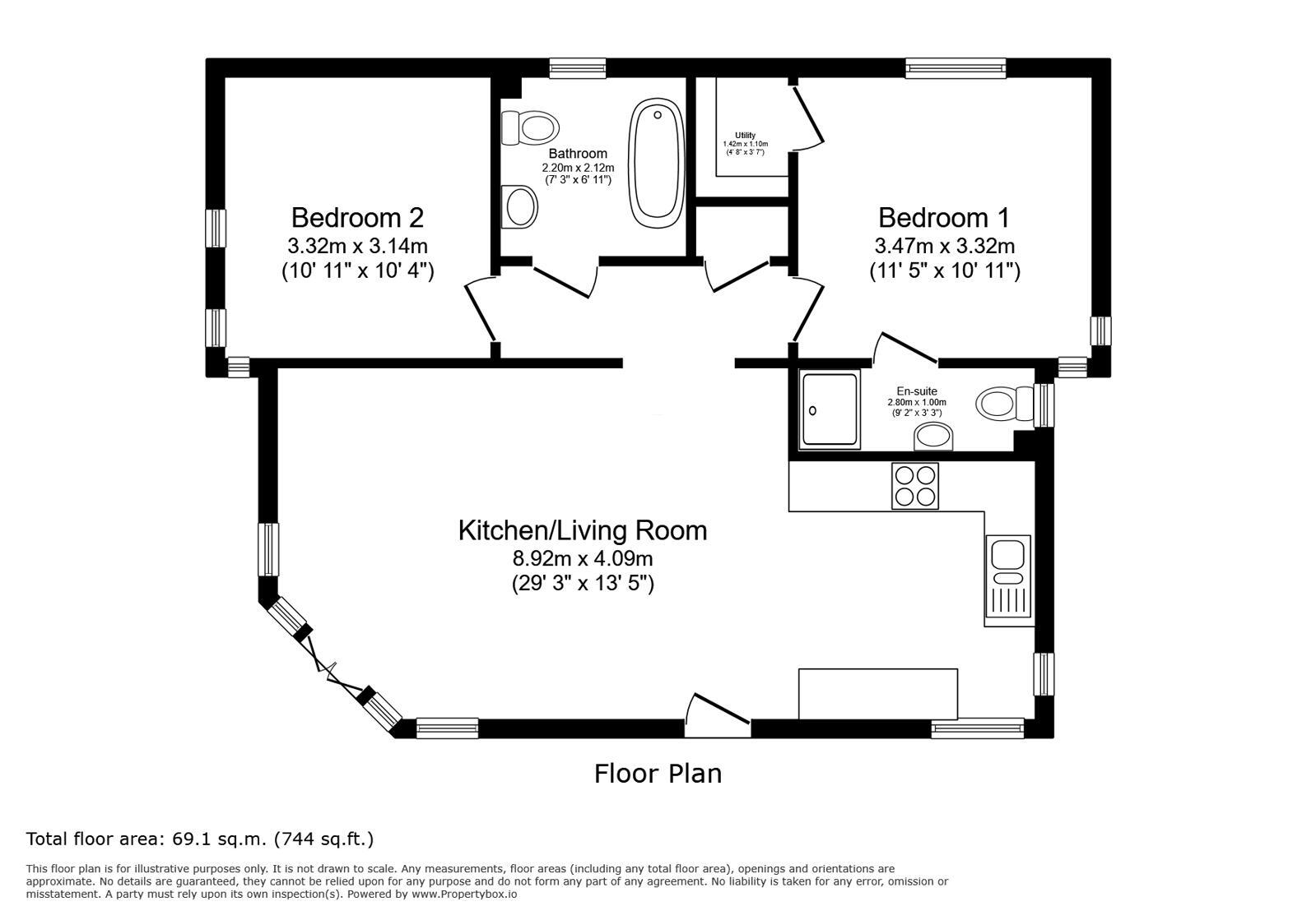 Floorplan of 2 bedroom Detached House for sale, Back Lane, Cross in Hand, East Sussex, TN21