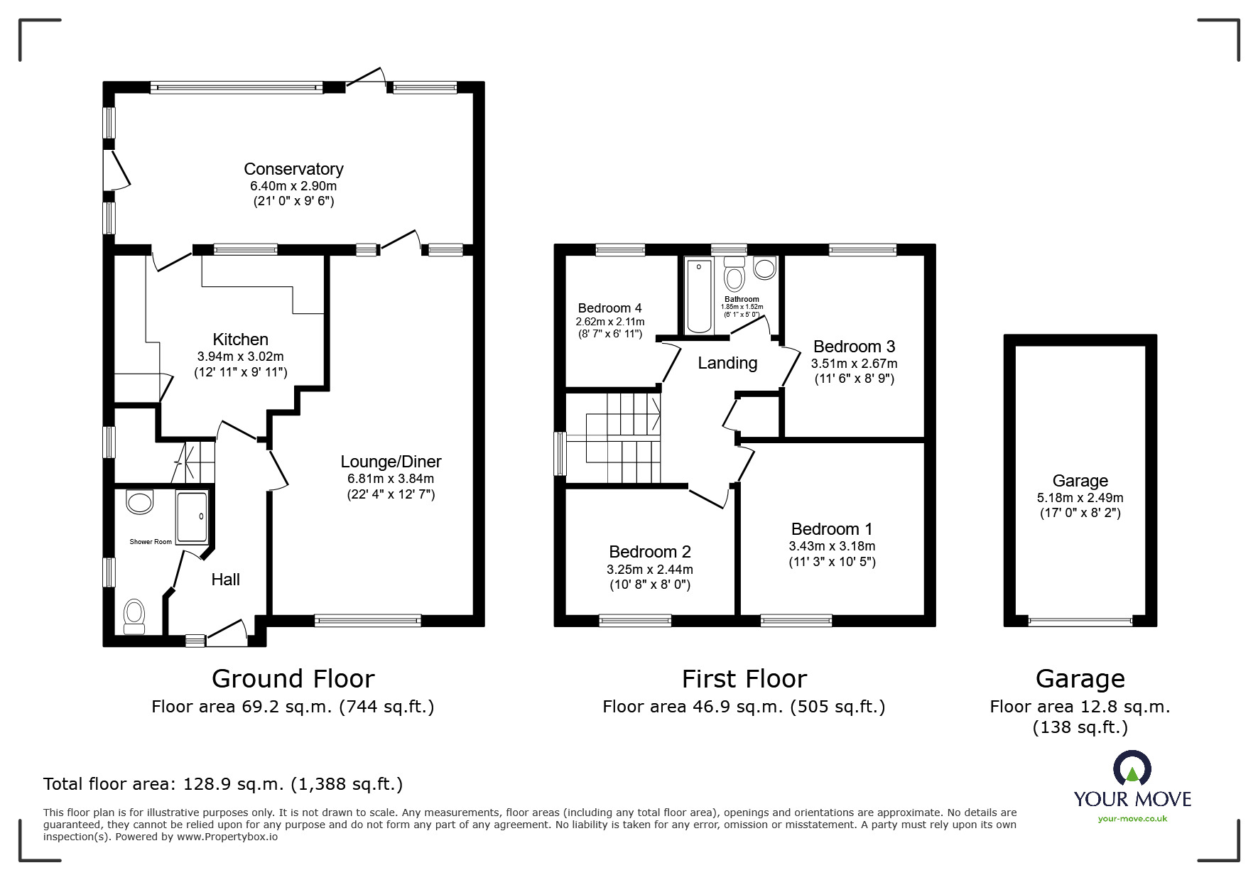 Floorplan of 4 bedroom Detached House for sale, Eastwell Close, Paddock Wood, Kent, TN12