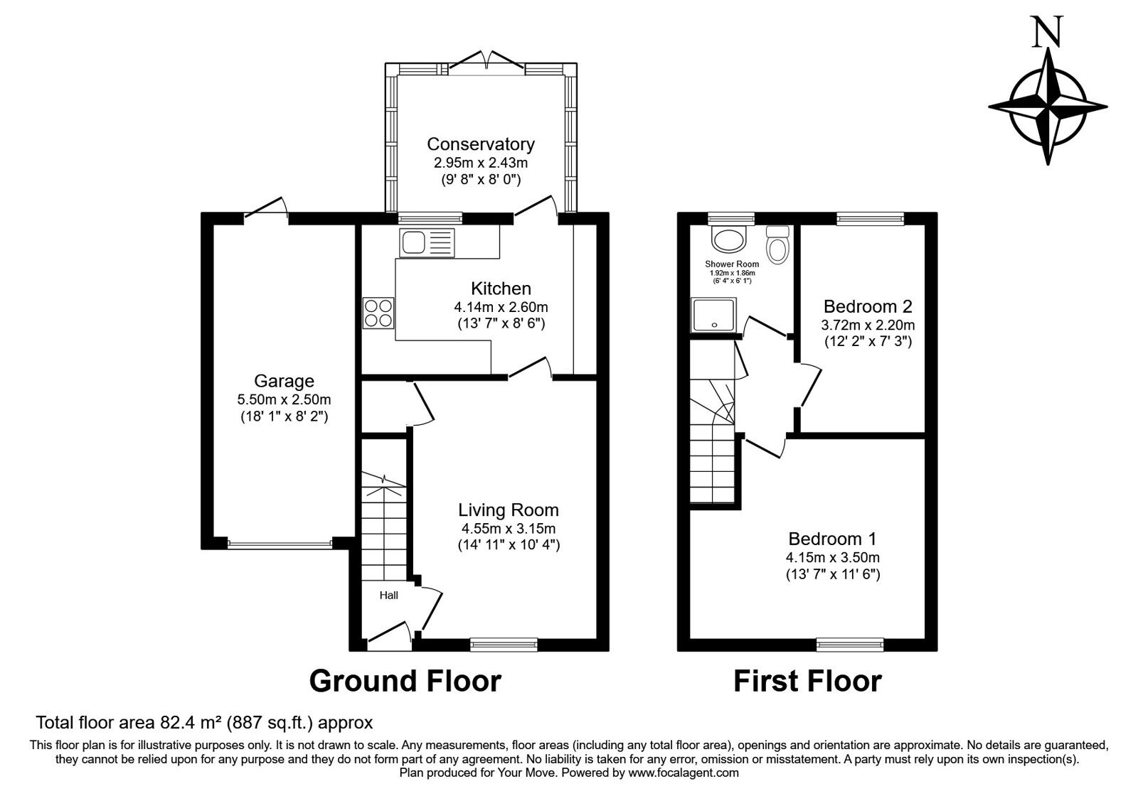 Floorplan of 2 bedroom Link Detached House for sale, Cypress Grove, Tunbridge Wells, Kent, TN2