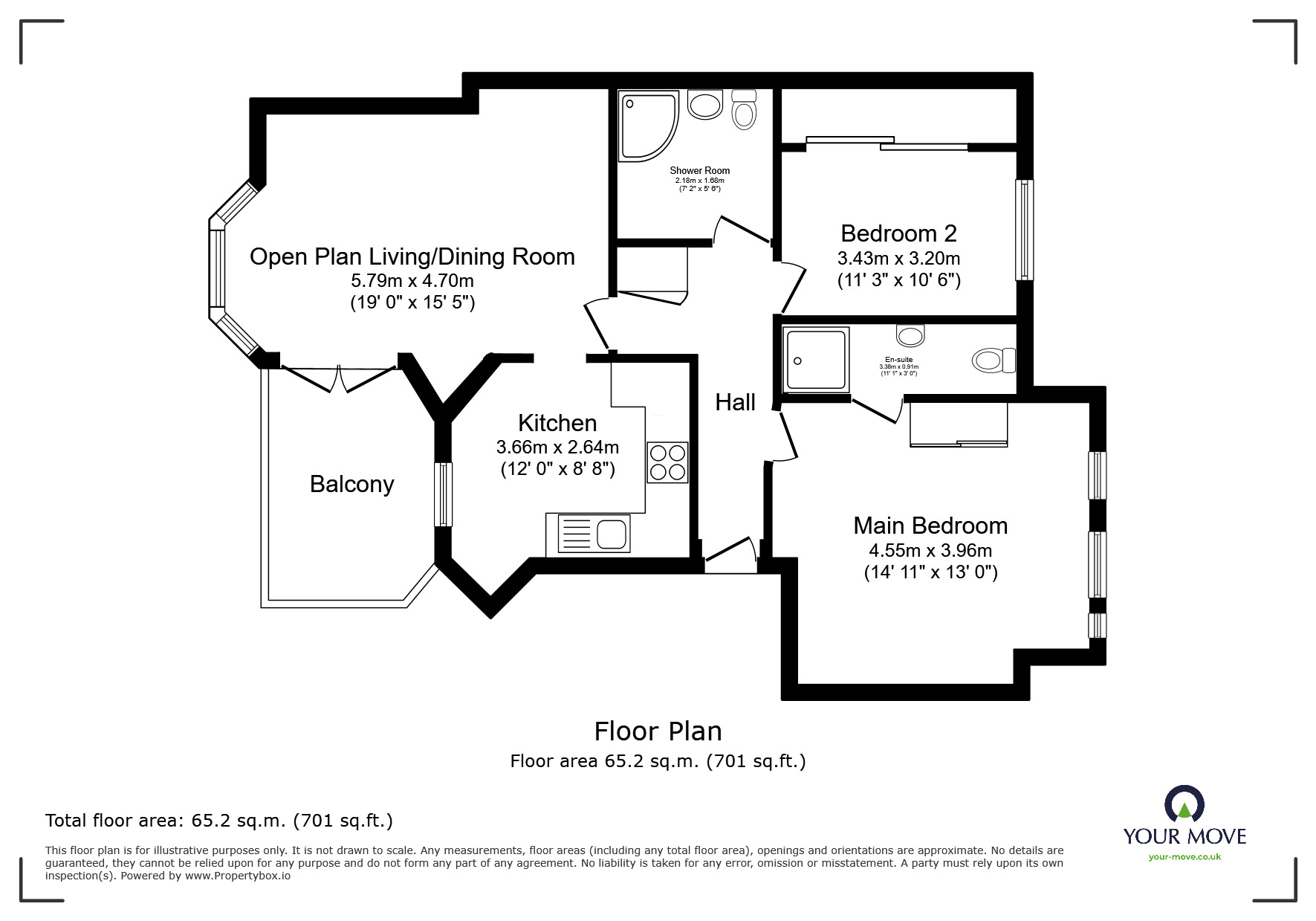 Floorplan of 2 bedroom  Flat for sale, Summer Court, 12 Park Road, Kent, TN4