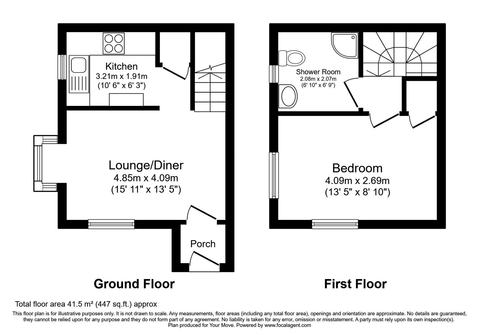 Floorplan of 1 bedroom Mid Terrace House for sale, Hawkenbury Mead, Tunbridge Wells, Kent, TN2
