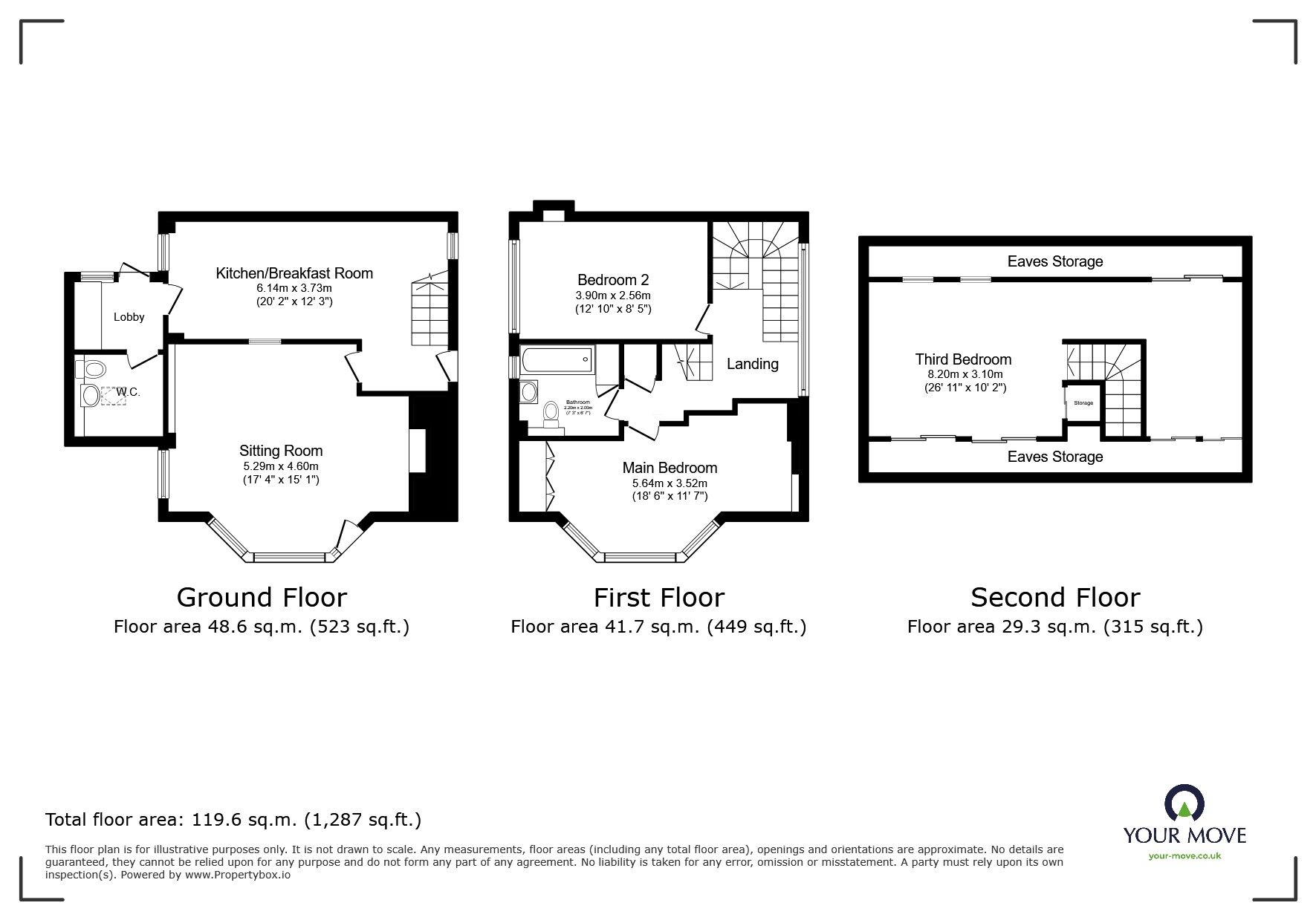 Floorplan of 3 bedroom End Terrace House for sale, Forge Square, The Green, Kent, TN11
