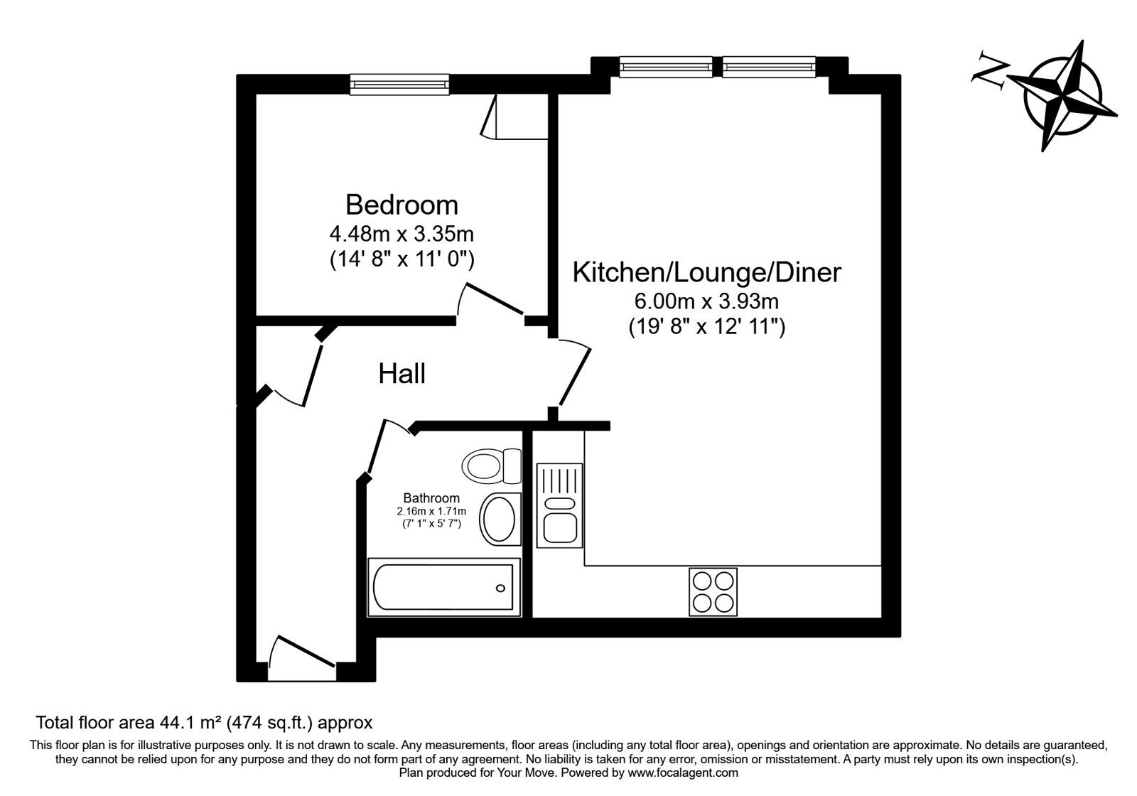 Floorplan of 1 bedroom  Flat for sale, Exchange Mews, Culverden Park Road, Kent, TN4