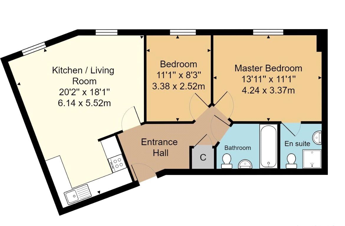 Floorplan of 2 bedroom  Flat to rent, Nevill Street, Tunbridge Wells, Kent, TN2
