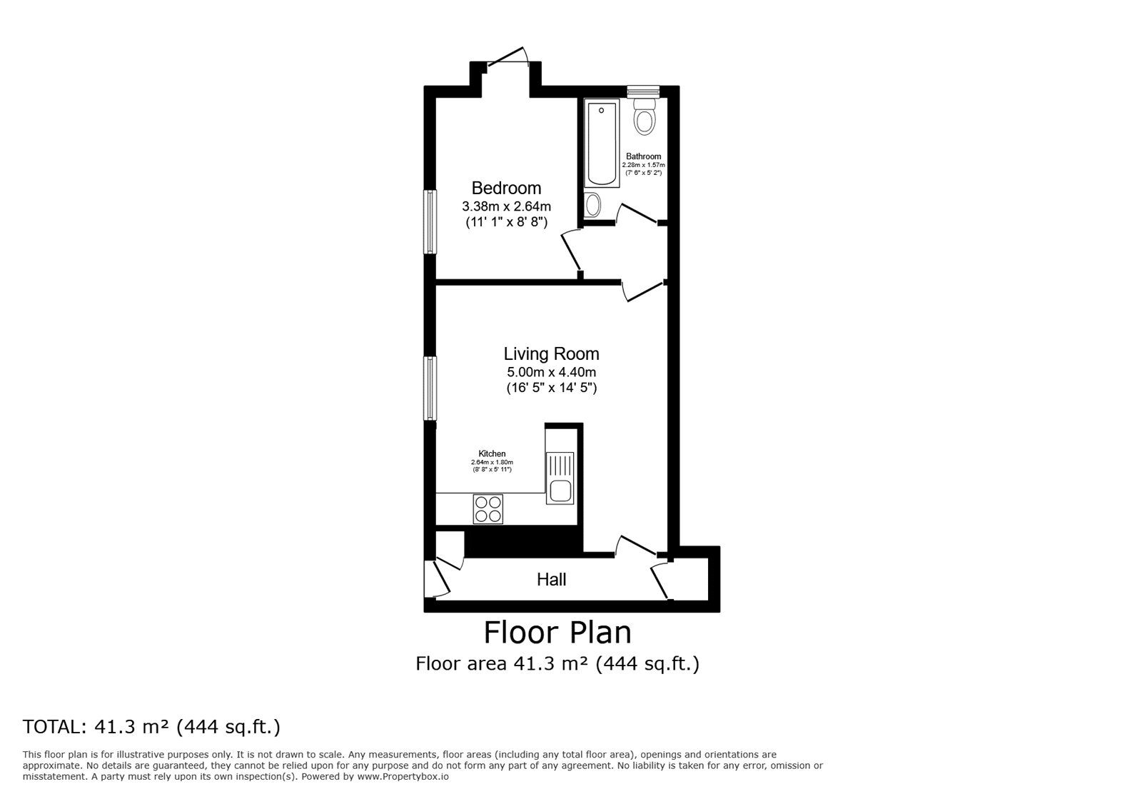 Floorplan of 1 bedroom  Flat for sale, Frant Road, Tunbridge Wells, Kent, TN2