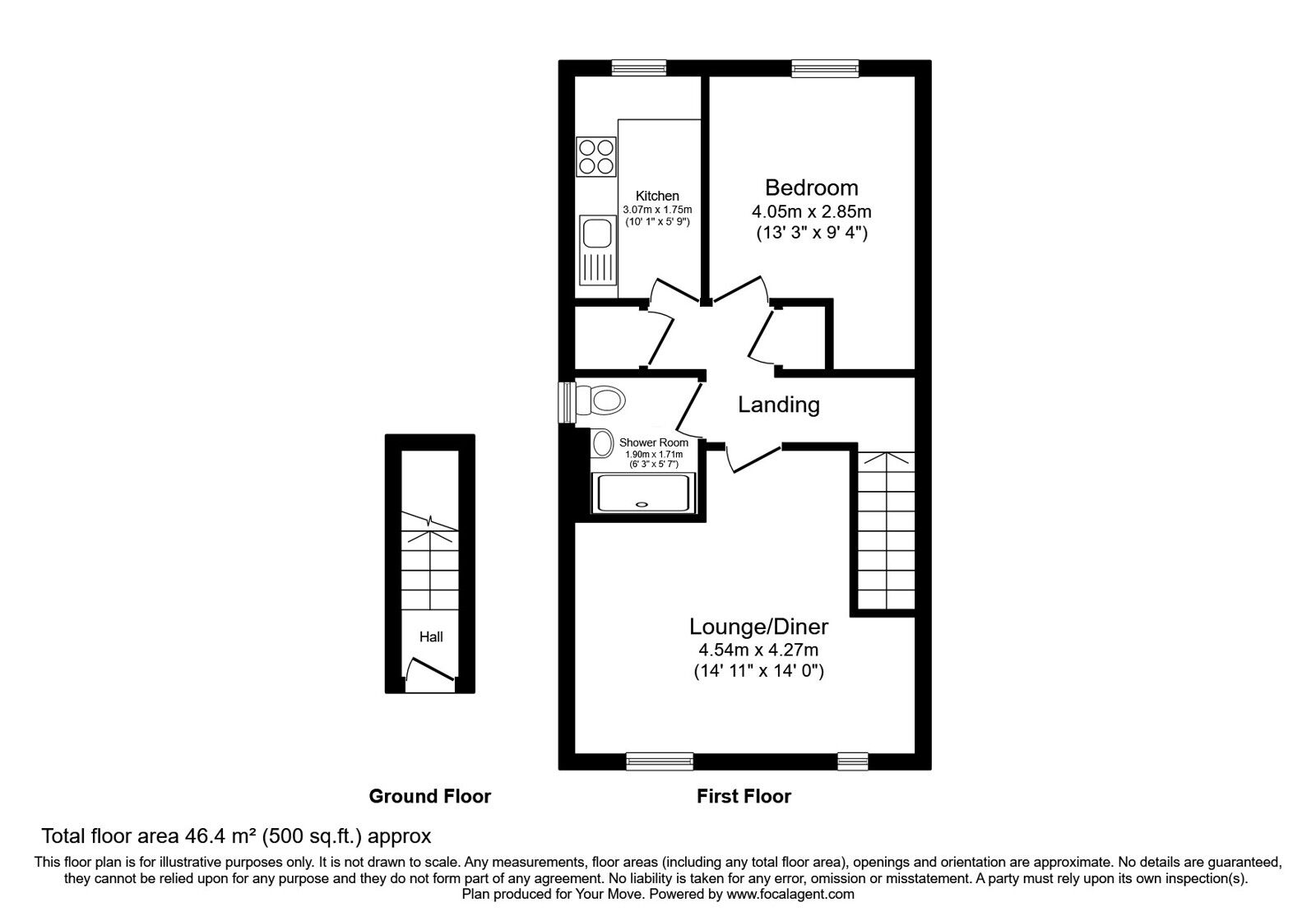 Floorplan of 1 bedroom  Flat for sale, Ashenden Walk, Tunbridge Wells, Kent, TN2