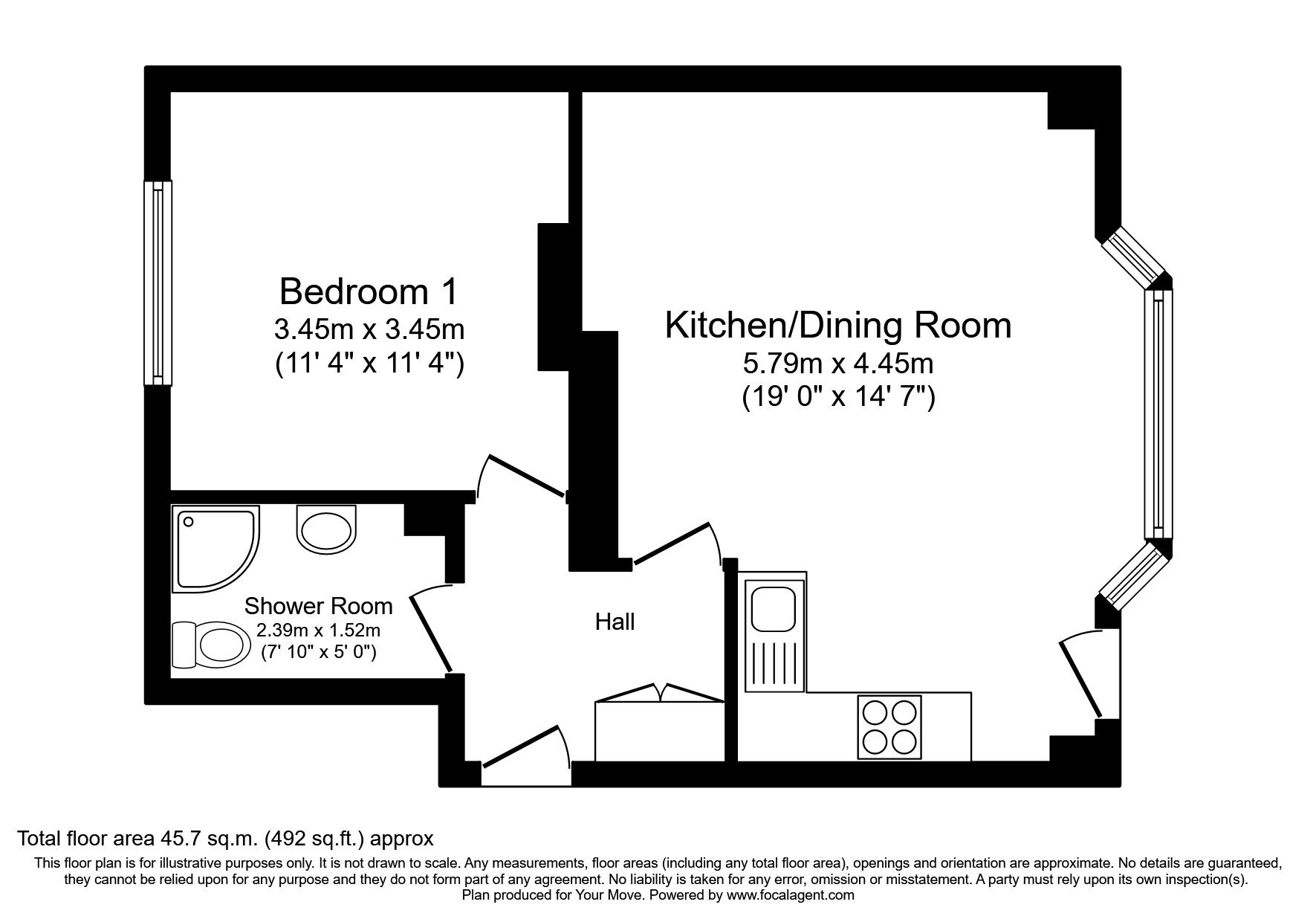 Floorplan of 1 bedroom  Flat to rent, Frant Road, Tunbridge Wells, Kent, TN2