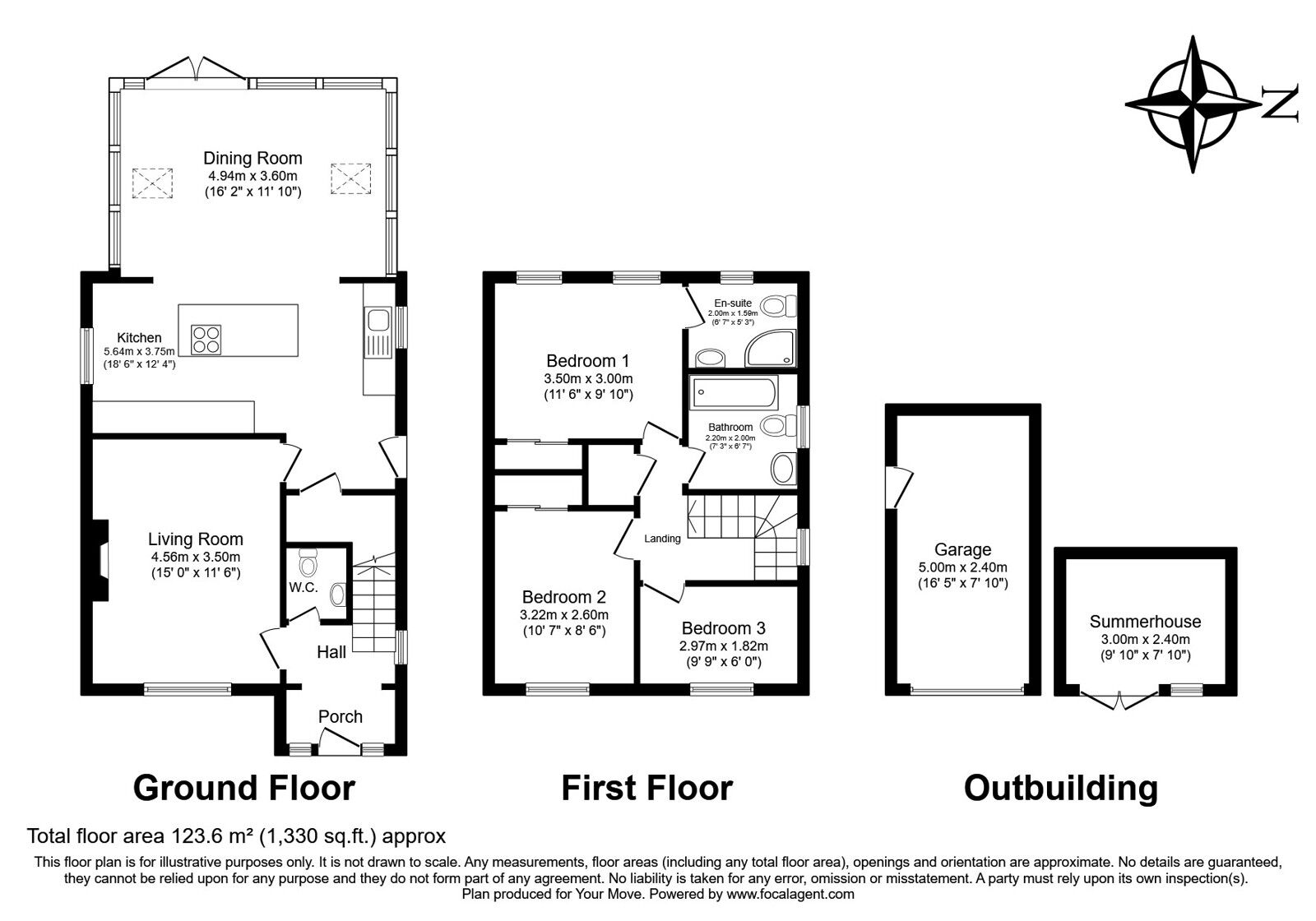Floorplan of 3 bedroom Detached House for sale, Woodhill Park, Pembury, Kent, TN2