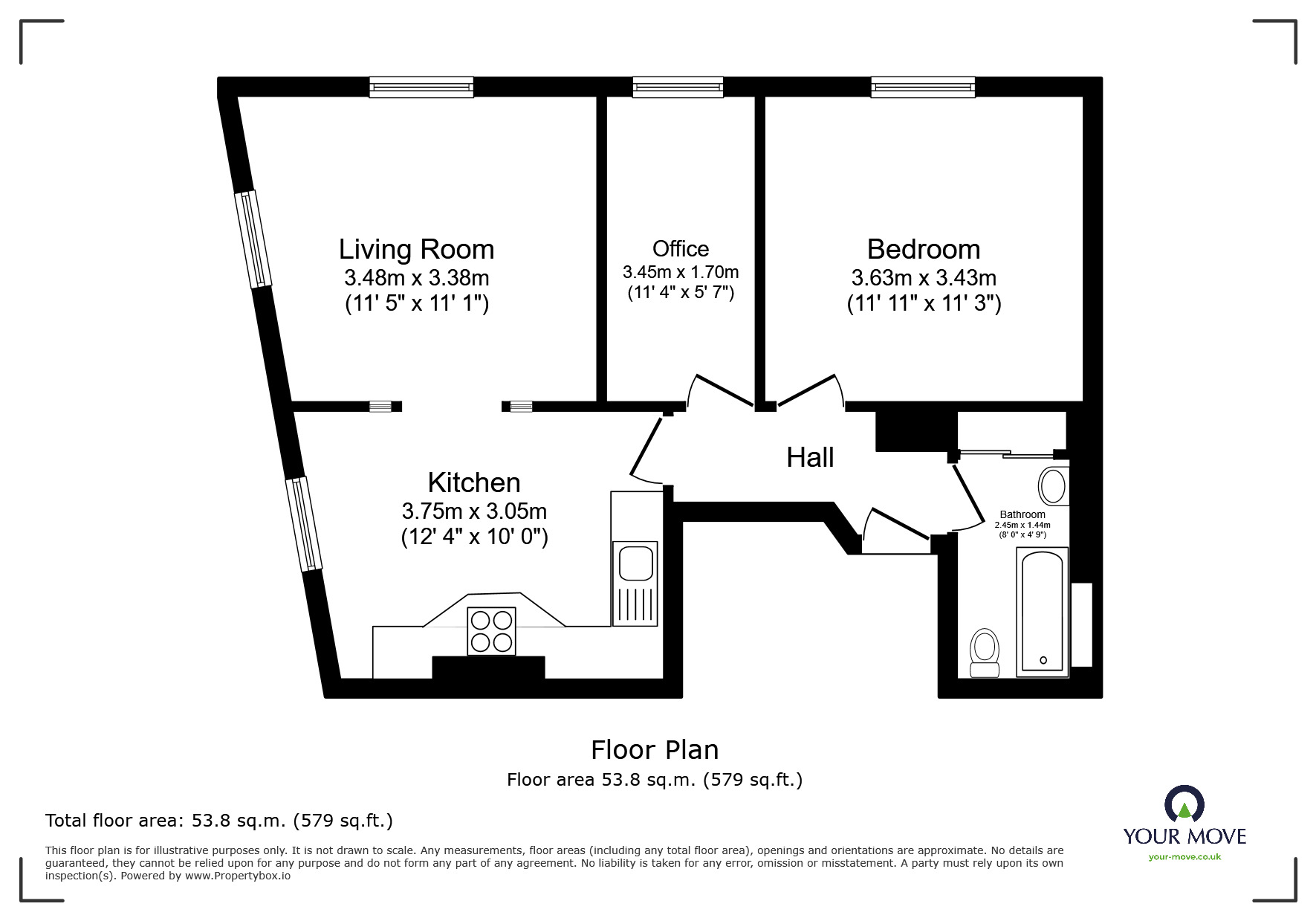 Floorplan of 2 bedroom  Flat to rent, High Street, Tunbridge Wells, Kent, TN1