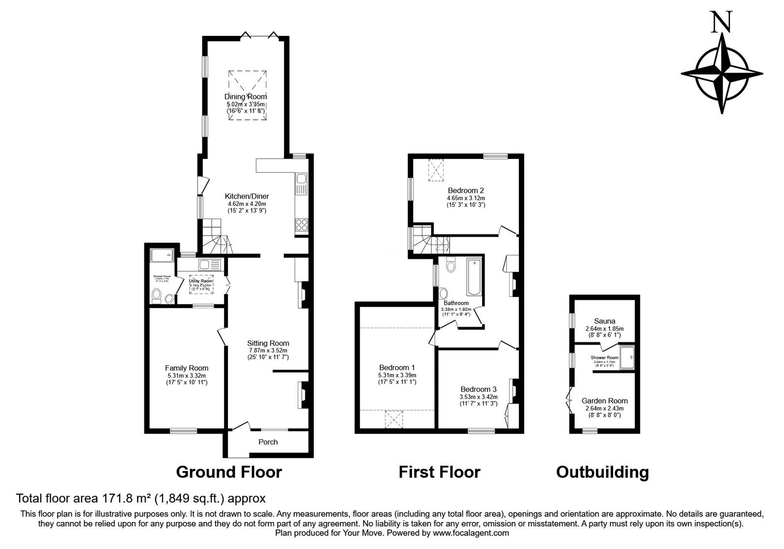 Floorplan of 3 bedroom Semi Detached House for sale, Osmers Hill, Wadhurst, East Sussex, TN5