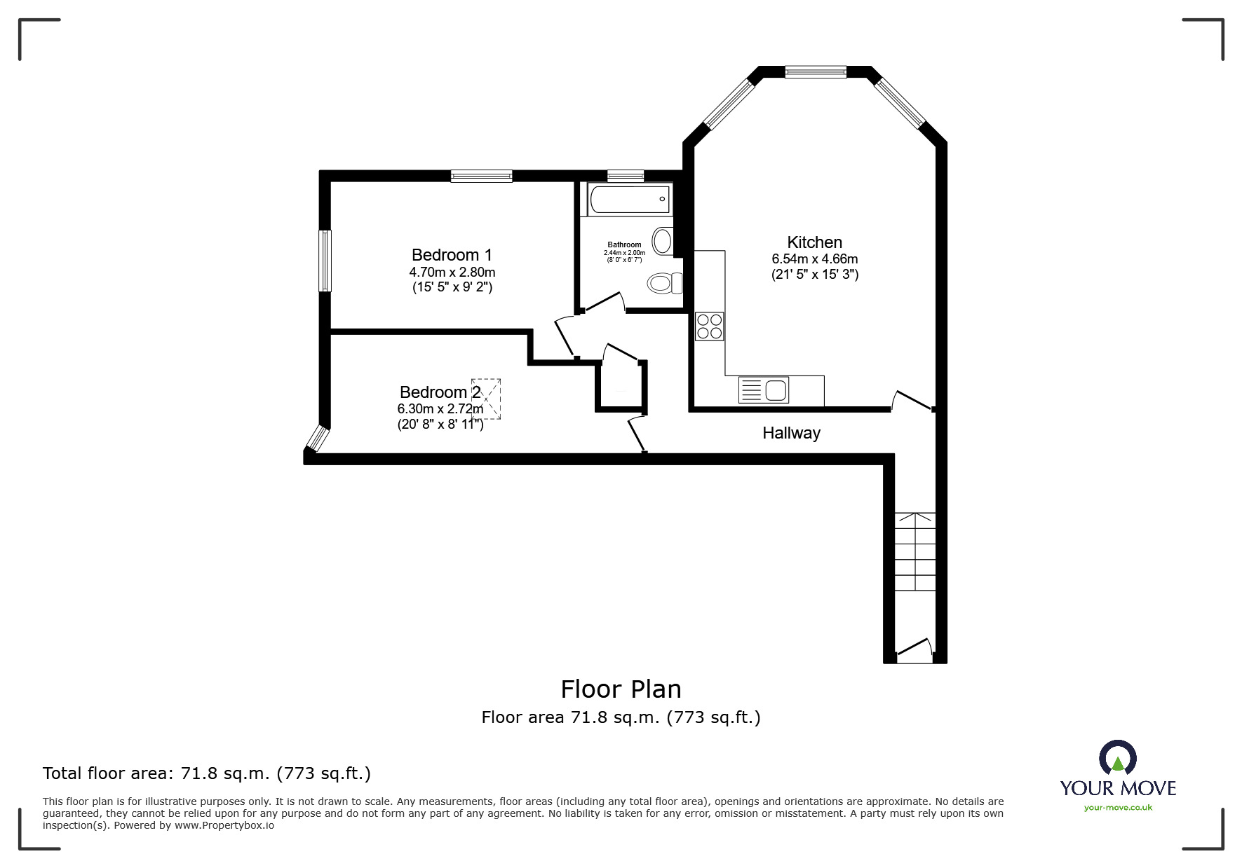 Floorplan of 2 bedroom  Flat to rent, High Street, Pembury, Kent, TN2
