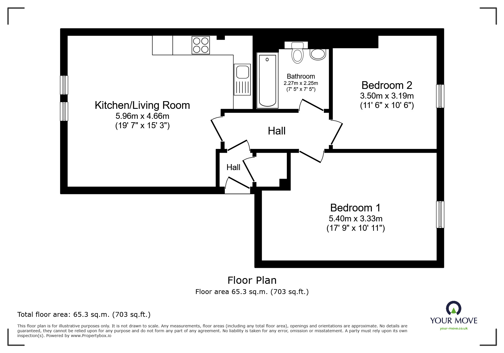 Floorplan of 2 bedroom  Flat to rent, High Street, Pembury, Kent, TN2