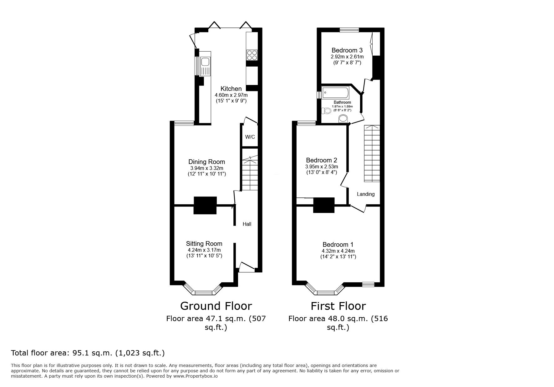 Floorplan of 3 bedroom Semi Detached House to rent, Kent Road, Tunbridge Wells, Kent, TN4