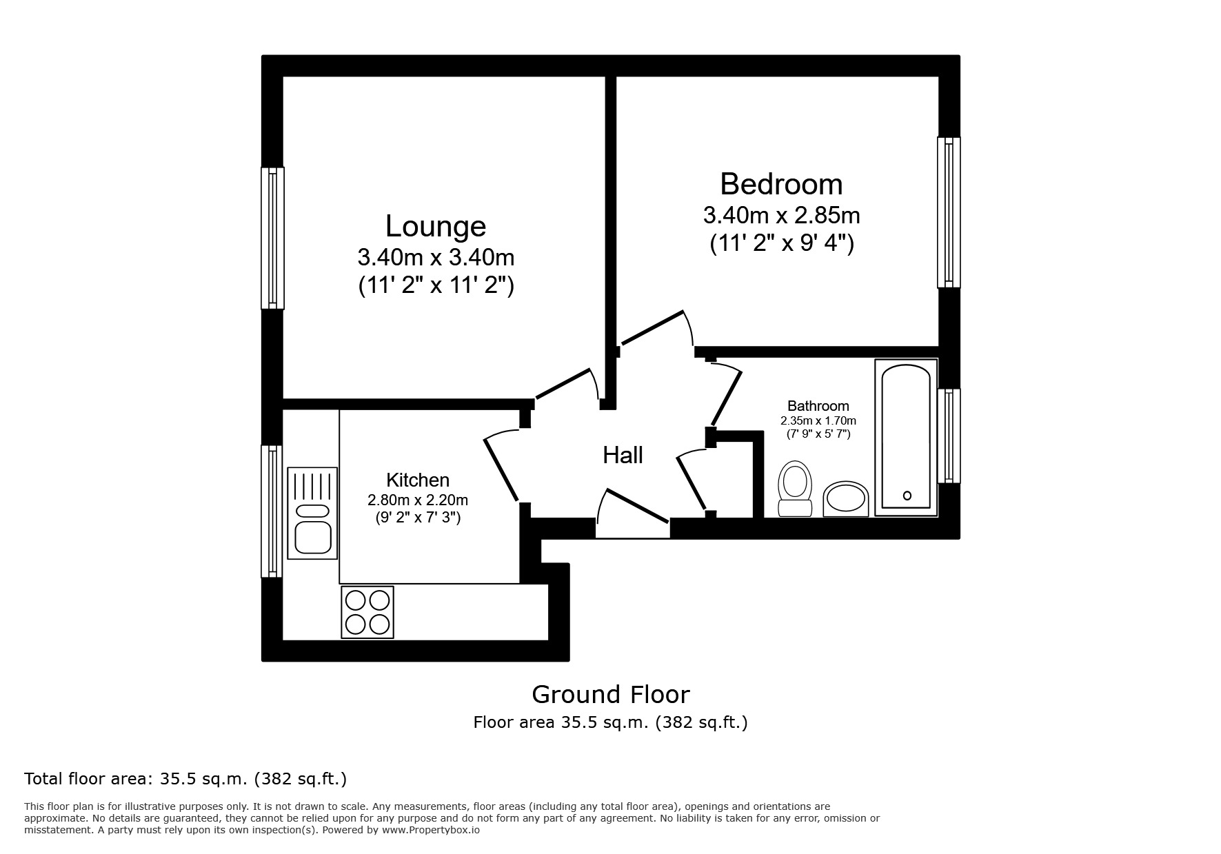 Floorplan of 1 bedroom Flat to rent, Woodbury Park Road, Tunbridge Wells, Kent, TN4
