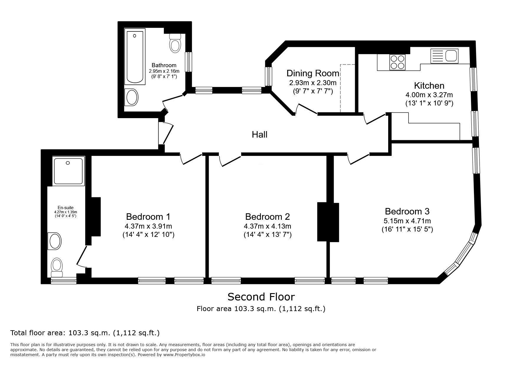 Floorplan of 3 bedroom Flat to rent, Mount Pleasant Road, Tunbridge Wells, Kent, TN1
