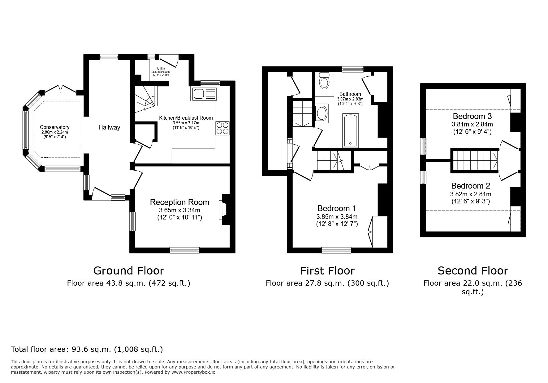 Floorplan of 3 bedroom Semi Detached House for sale, Goudhurst Road, Lamberhurst, Kent, TN3