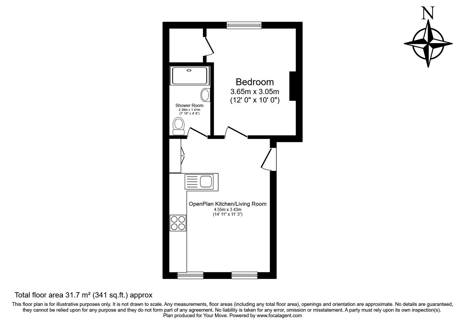Floorplan of 1 bedroom Flat for sale, North Street, Tunbridge Wells, Kent, TN2