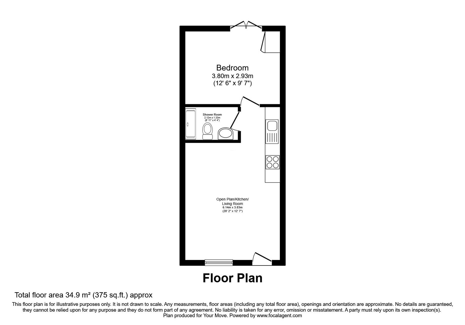 Floorplan of 1 bedroom Flat for sale, George Street, Tunbridge Wells, Kent, TN2