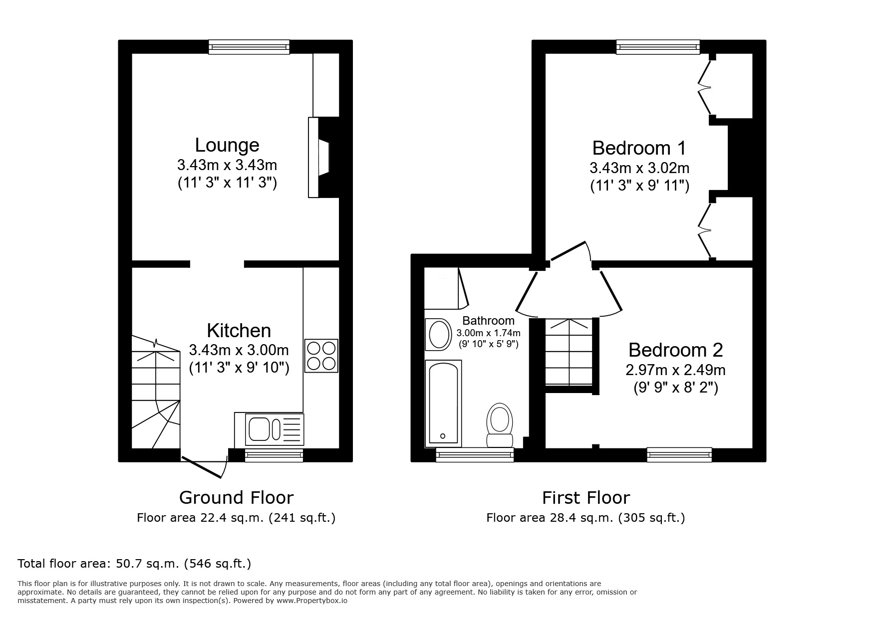 Floorplan of 2 bedroom End Terrace House to rent, Edward Street, Rusthall, Kent, TN4