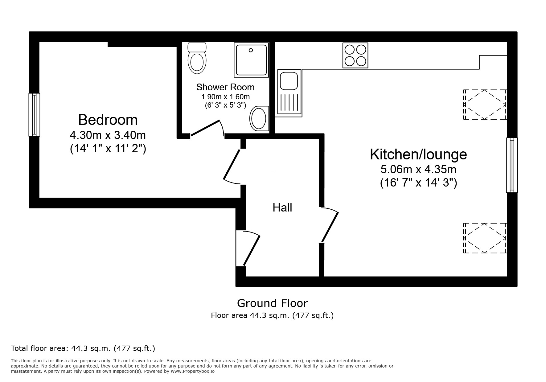 Floorplan of 1 bedroom Flat to rent, Grove Hill Road, Tunbridge Wells, Kent, TN1
