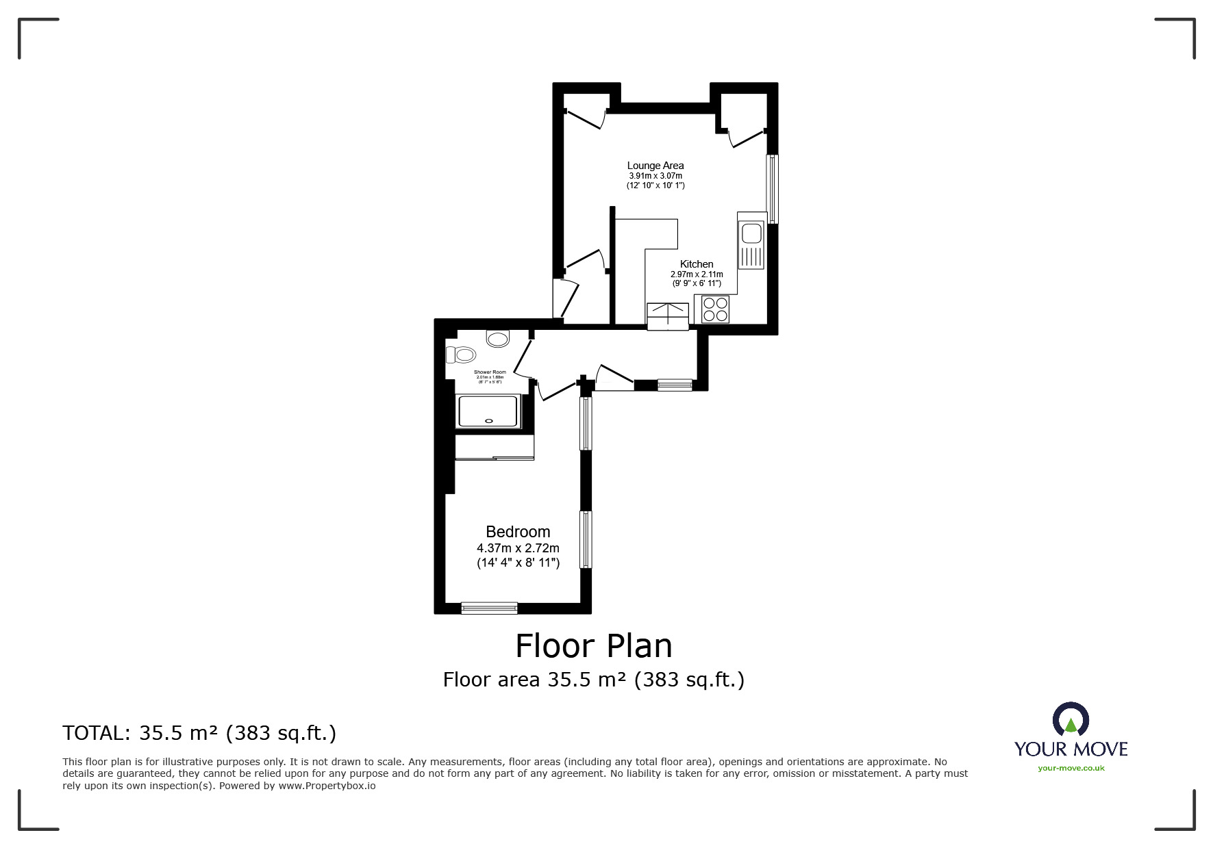 Floorplan of 1 bedroom Flat to rent, Clarence Road, Tunbridge Wells, Kent, TN1