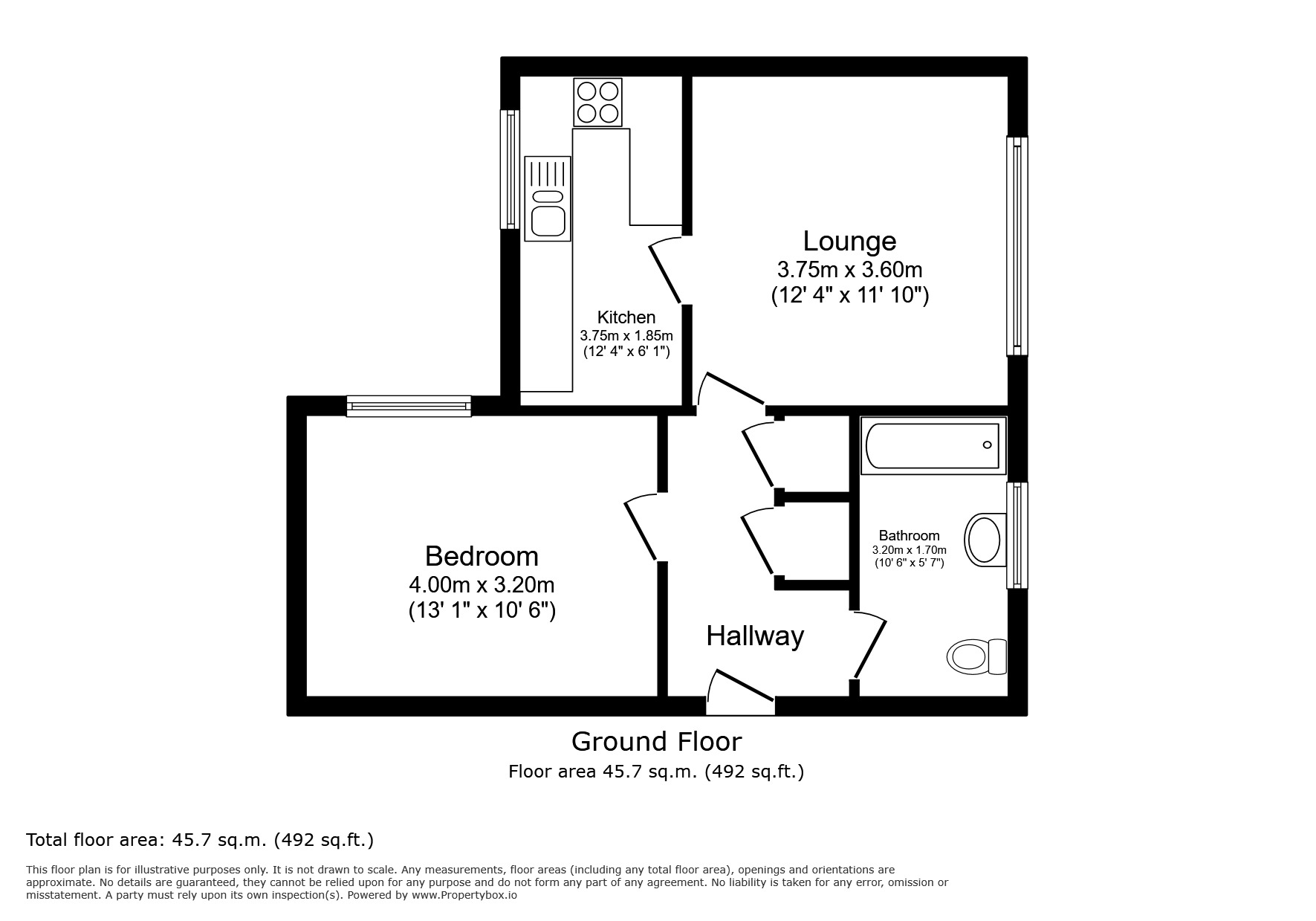 Floorplan of 1 bedroom Flat for sale, Grove Hill Road, Tunbridge Wells, Kent, TN1