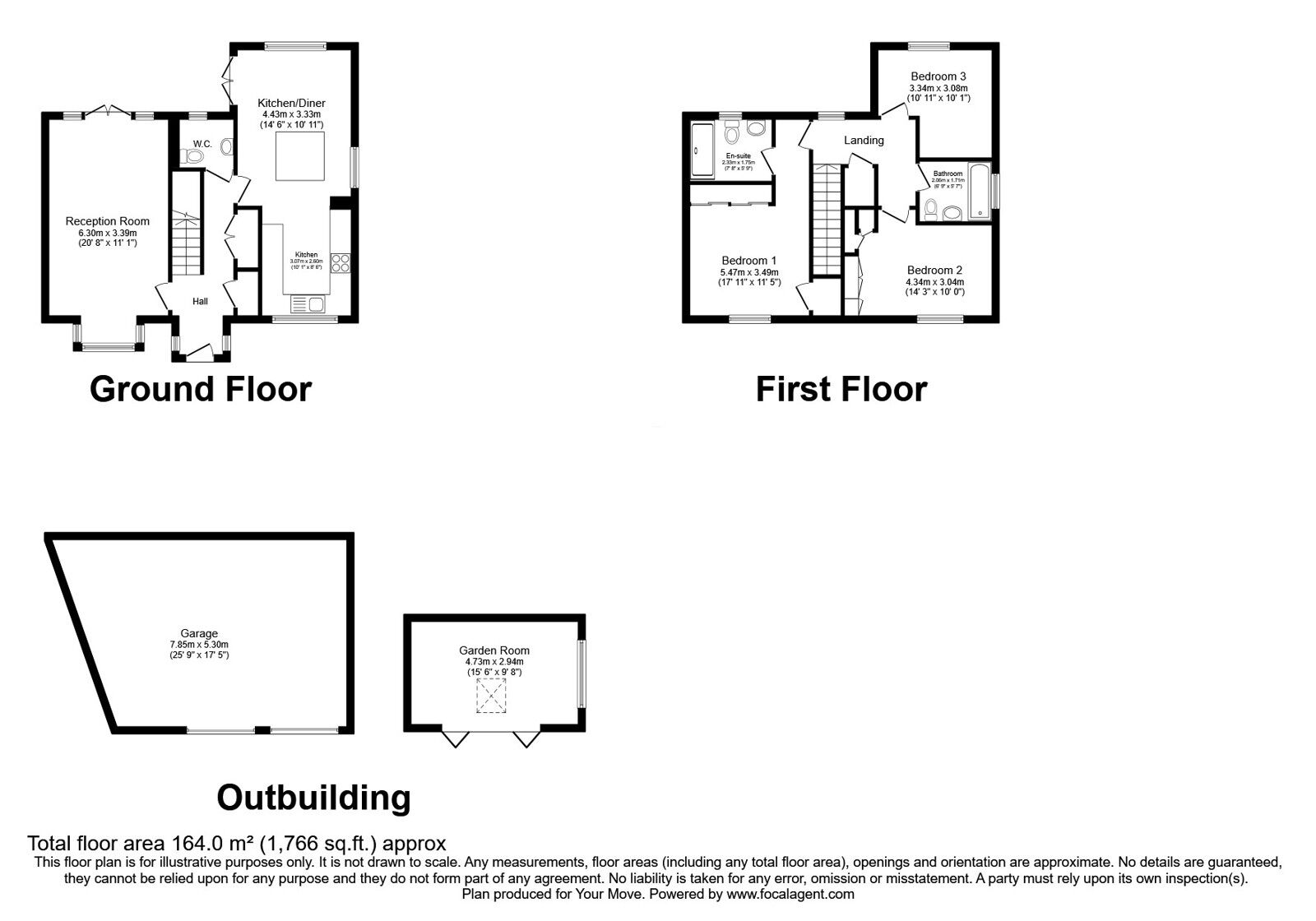 Floorplan of 3 bedroom Detached House for sale, Hockbury Crescent, Tunbridge Wells, Kent, TN2