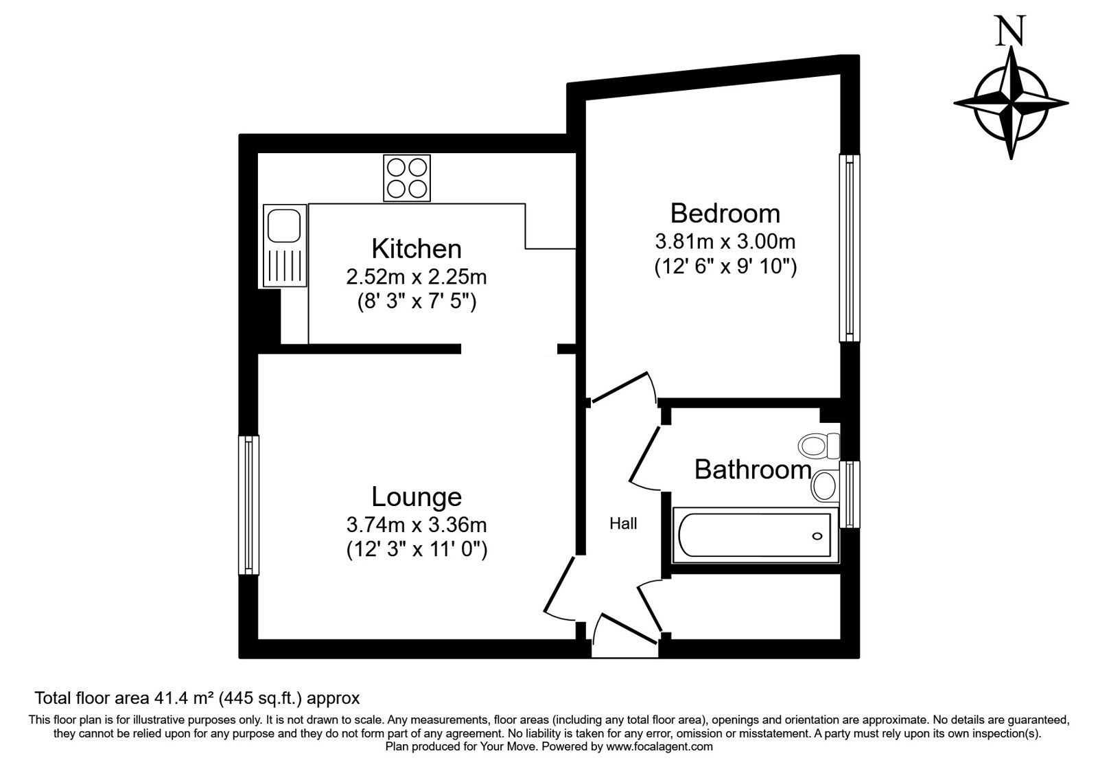 Floorplan of 1 bedroom Flat for sale, Addison Road, Tunbridge Wells, Kent, TN2