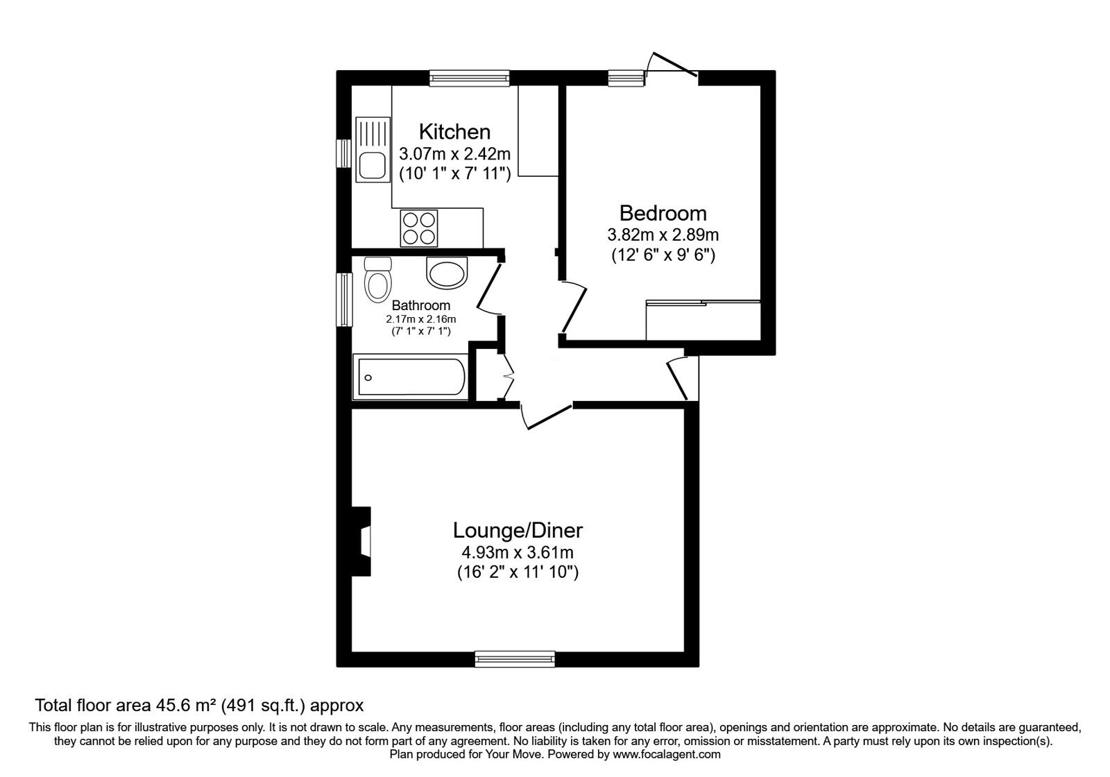 Floorplan of 1 bedroom Flat for sale, Park Road, Tunbridge Wells, Kent, TN4