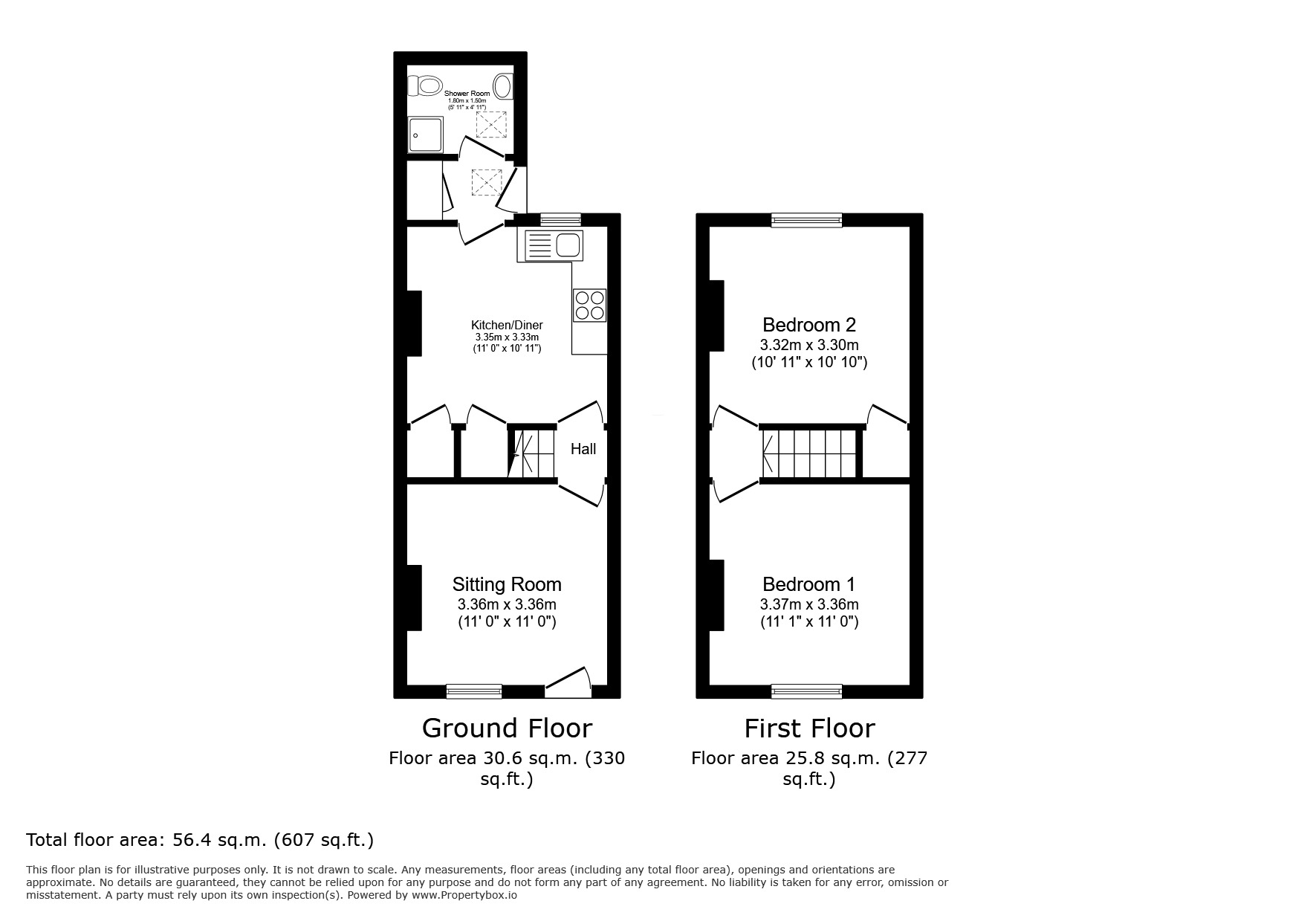 Floorplan of 2 bedroom Mid Terrace House to rent, Quarry Road, Tunbridge Wells, Kent, TN1