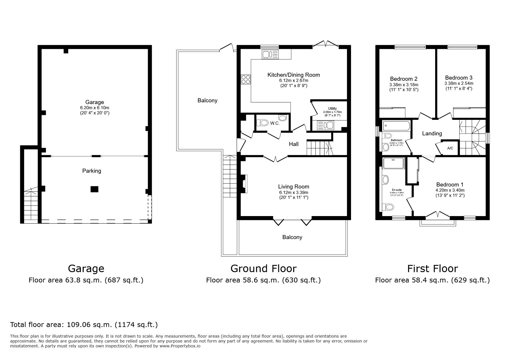 Floorplan of 3 bedroom Detached House to rent, Bramling Crescent, Tunbridge Wells, Kent, TN2
