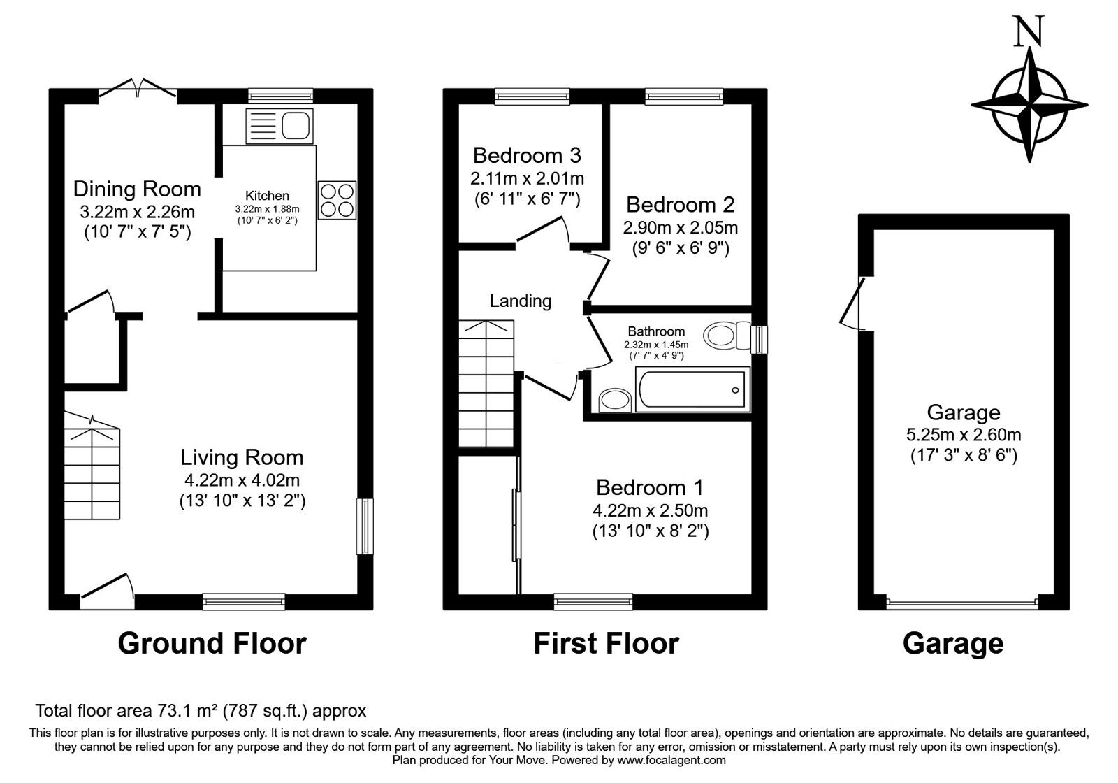 Floorplan of 3 bedroom Semi Detached House for sale, Tunbridge Wells, Kent, TN2