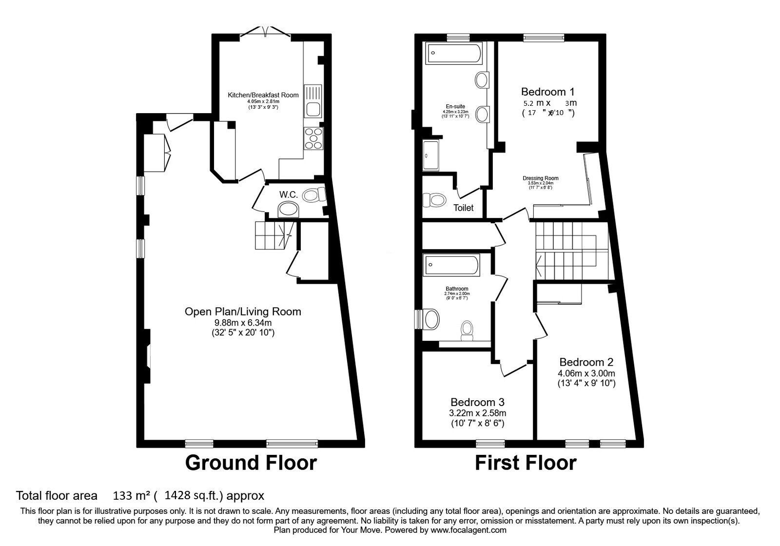 Floorplan of 3 bedroom Flat for sale, Calverley House, Post Office Square, London Road, Kent, TN1