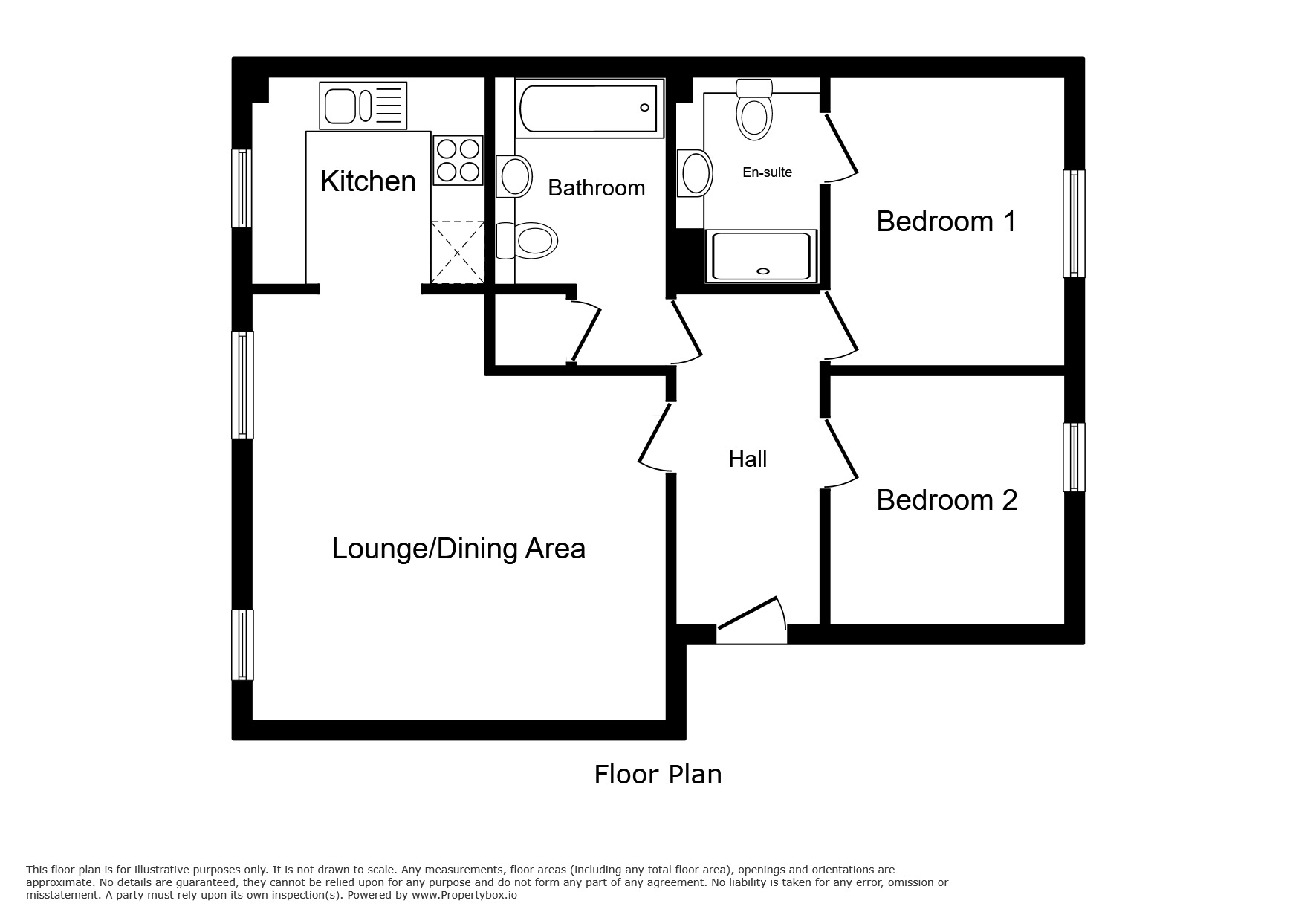 Floorplan of 2 bedroom Flat to rent, Jackwood Way, Tunbridge Wells, Kent, TN1