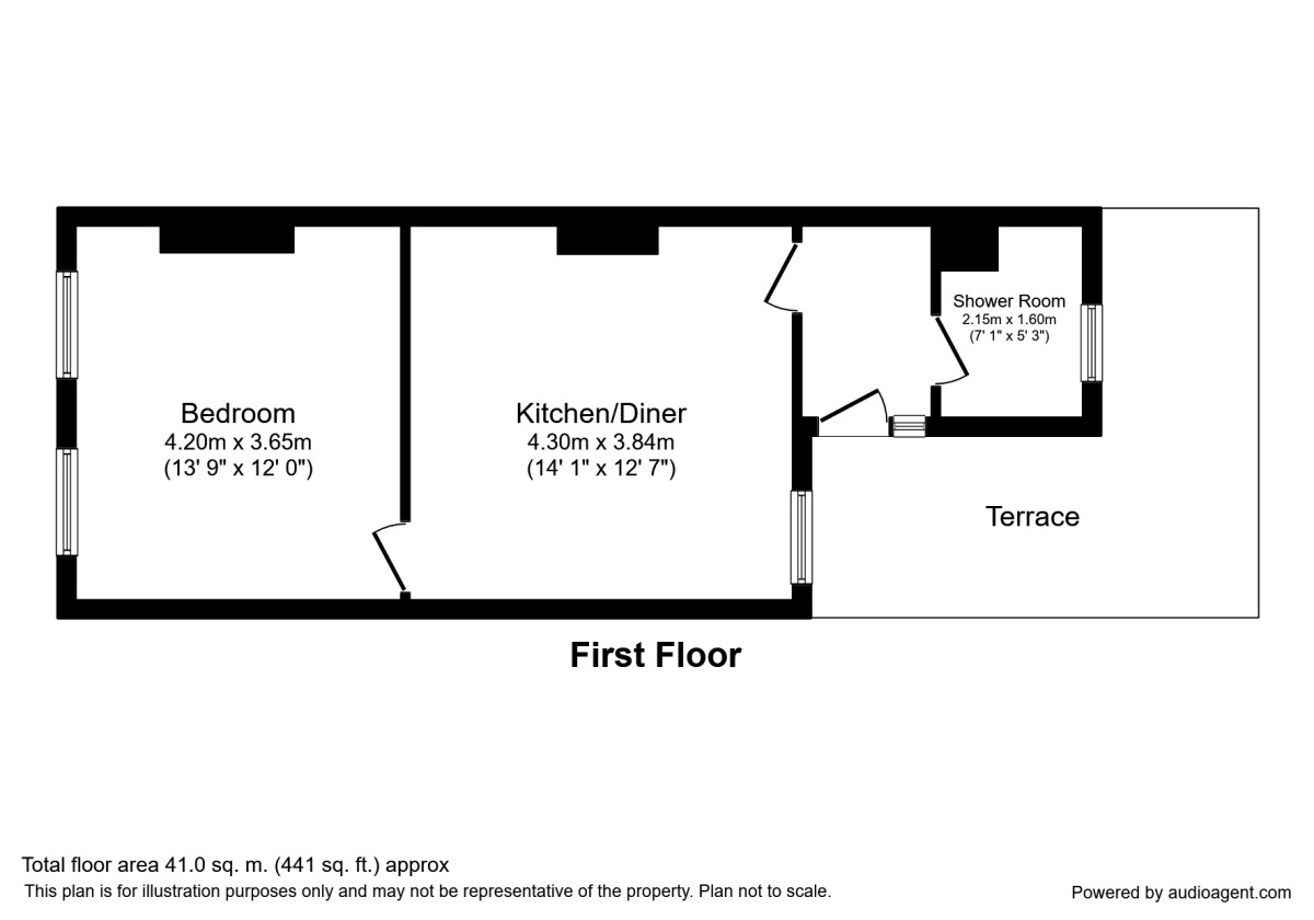 Floorplan of 1 bedroom Flat to rent, Grover Street, Tunbridge Wells, Kent, TN1