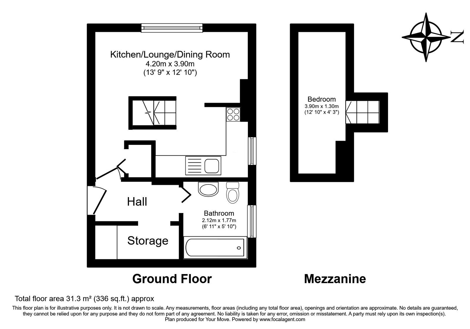 Floorplan of Flat for sale, St. James Road, Tunbridge Wells, Kent, TN1