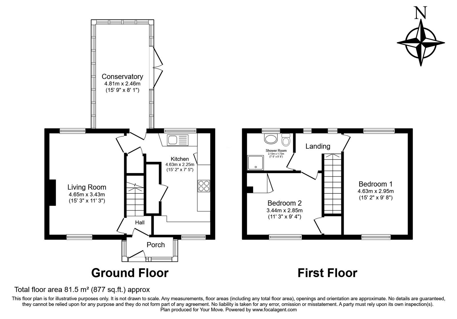 Floorplan of 2 bedroom End Terrace House for sale, Coneyburrow Road, Tunbridge Wells, TN2