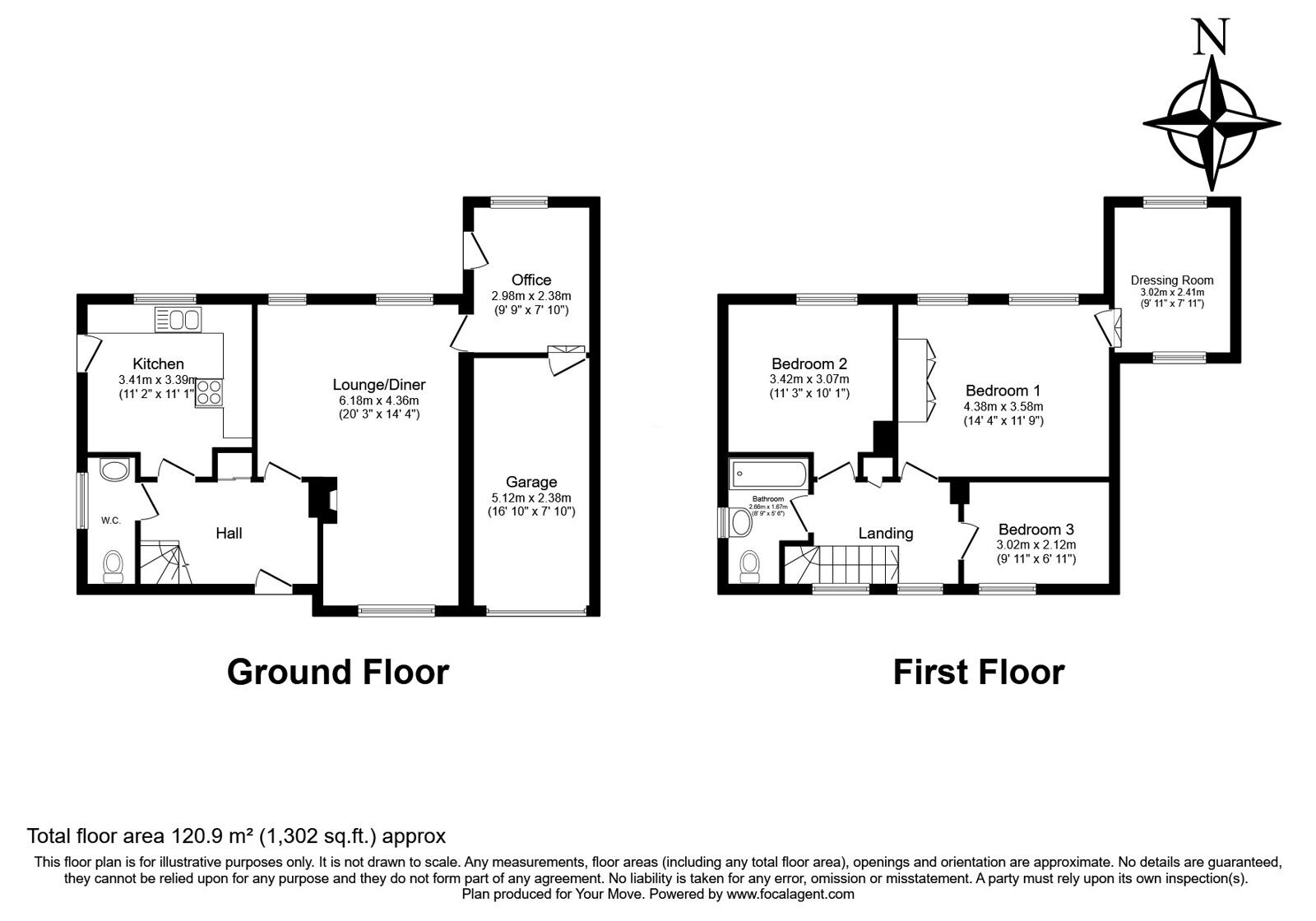 Floorplan of 3 bedroom Detached House for sale, Greenleas, Pembury, Kent, TN2