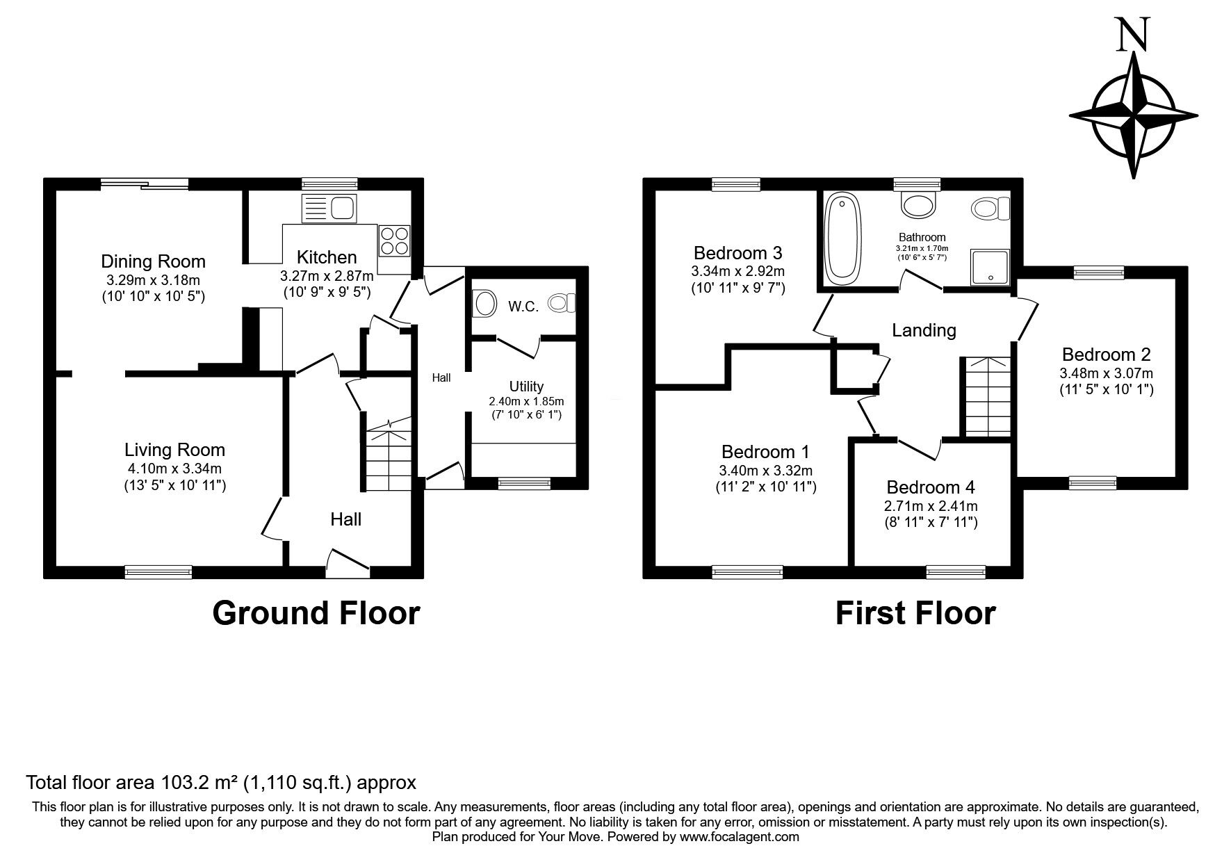 Floorplan of 4 bedroom Mid Terrace House for sale, Waterdown Road, Tunbridge Wells, TN4