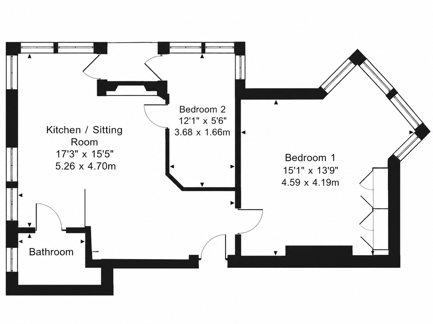 Floorplan of 2 bedroom Flat to rent, Boyne Park, Tunbridge Wells, Kent, TN4