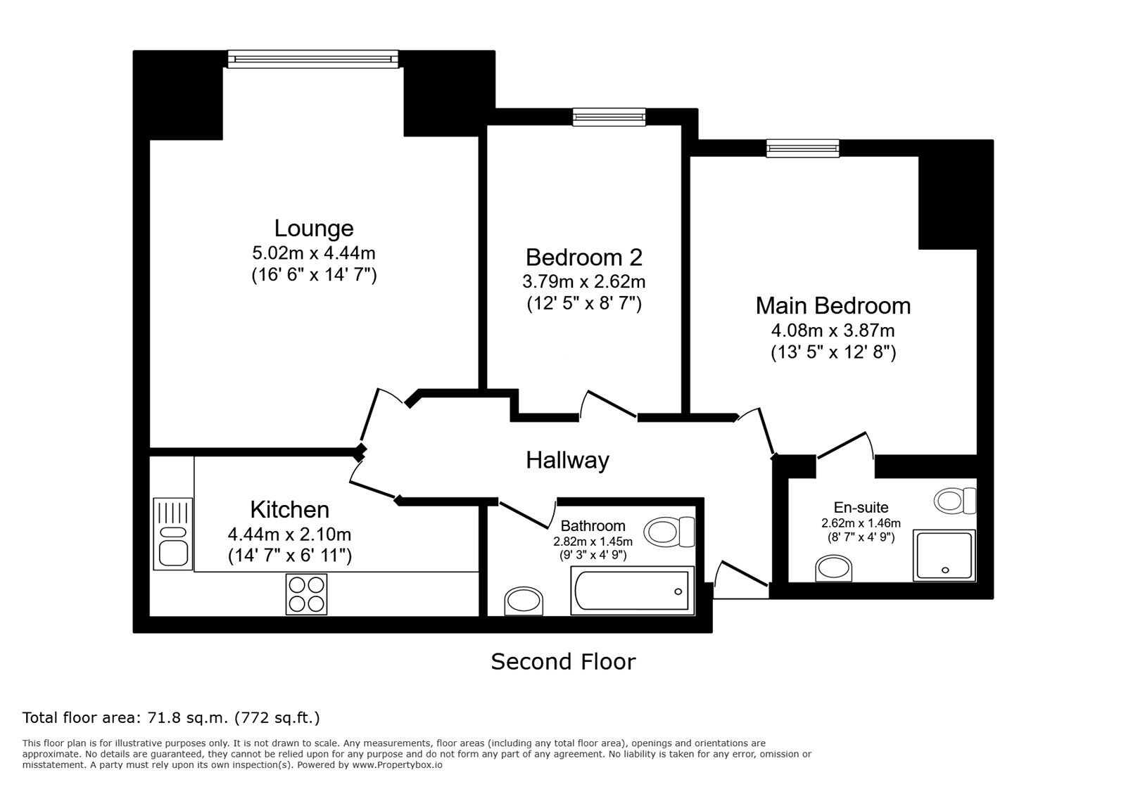Floorplan of 2 bedroom Flat to rent, Pembury Road, Tunbridge Wells, Kent, TN2