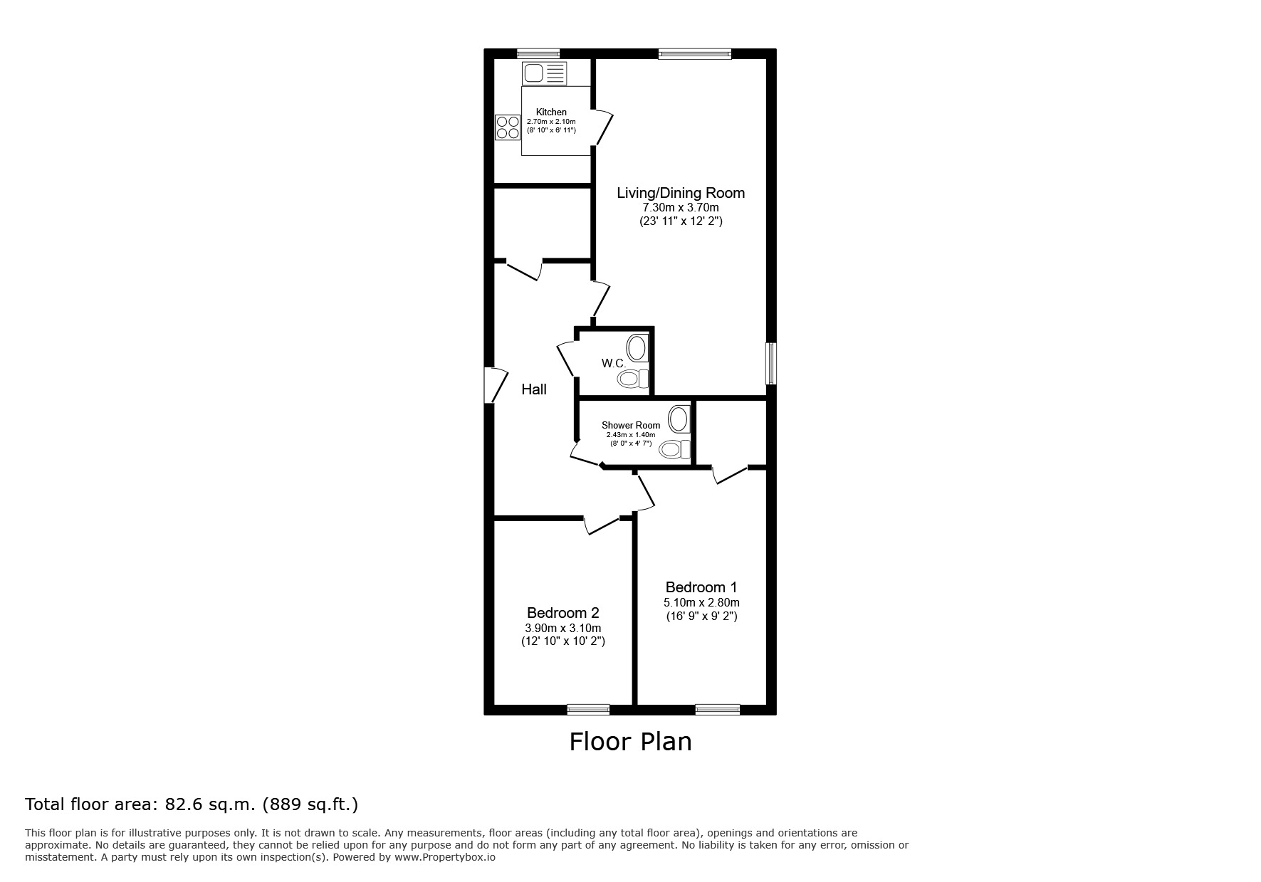 Floorplan of 2 bedroom Flat to rent, St. Johns Road, Tunbridge Wells, Kent, TN4