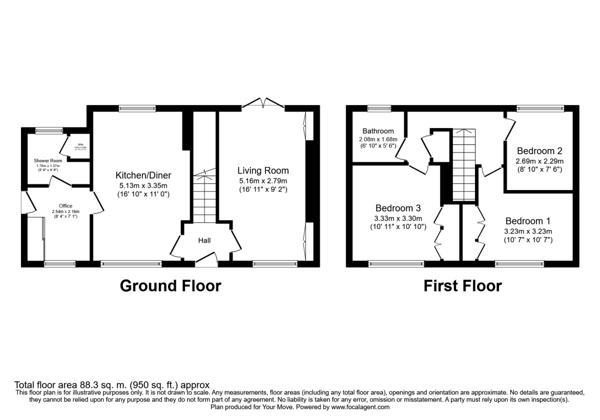 Floorplan of 3 bedroom Semi Detached House to rent, Gibbet Lane, Horsmonden, Kent, TN12