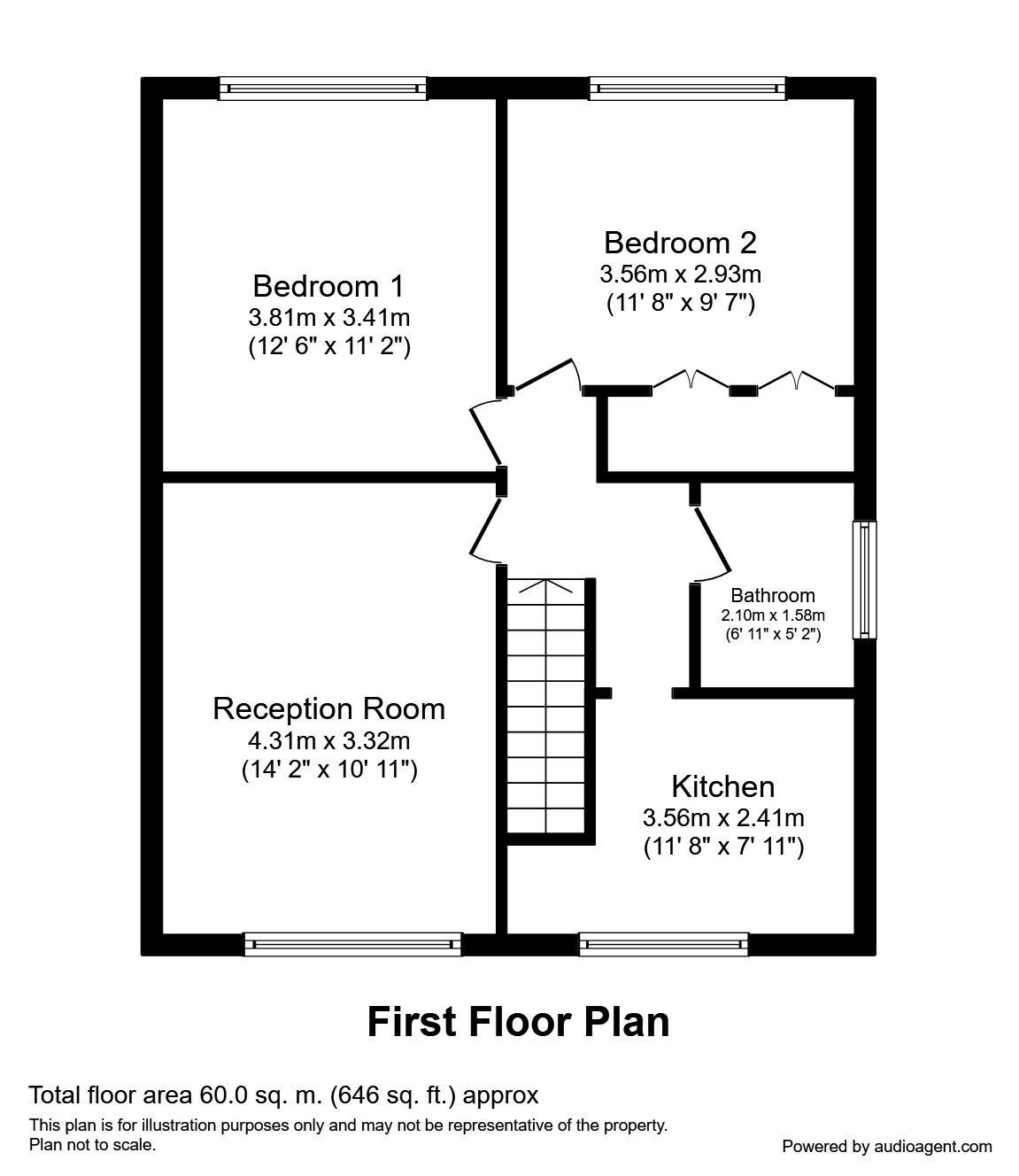 Floorplan of 2 bedroom  Flat to rent, Green Lane, Crowborough, East Sussex, TN6