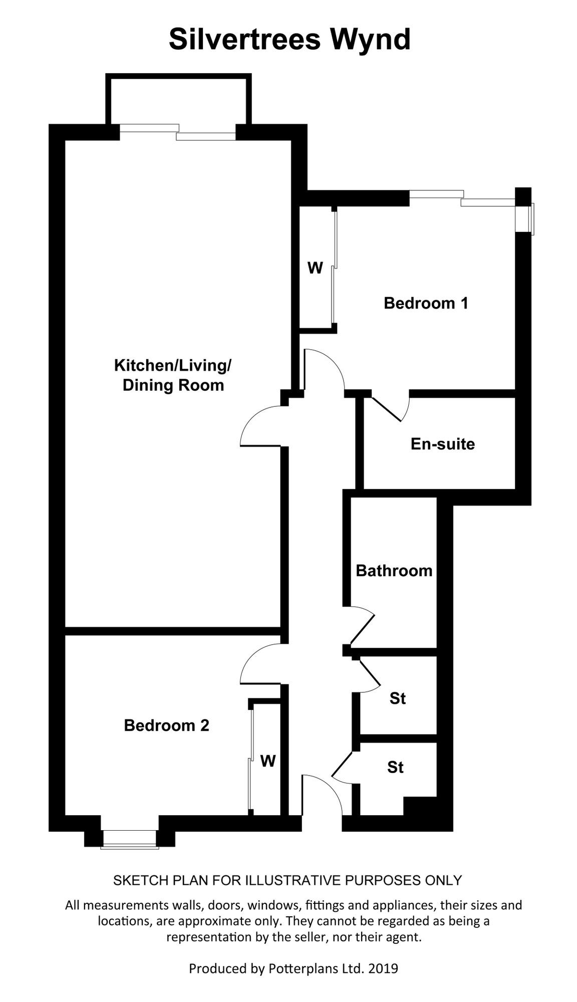 Floorplan of 2 bedroom  Flat to rent, Silvertrees Wynd, Bothwell, Glasgow, G71