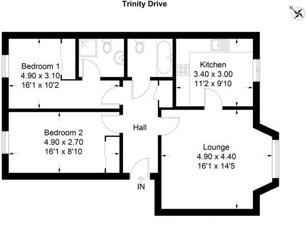 Floorplan of 2 bedroom Flat to rent, Trinity Drive, Uddingston, South Lanarkshire, G71