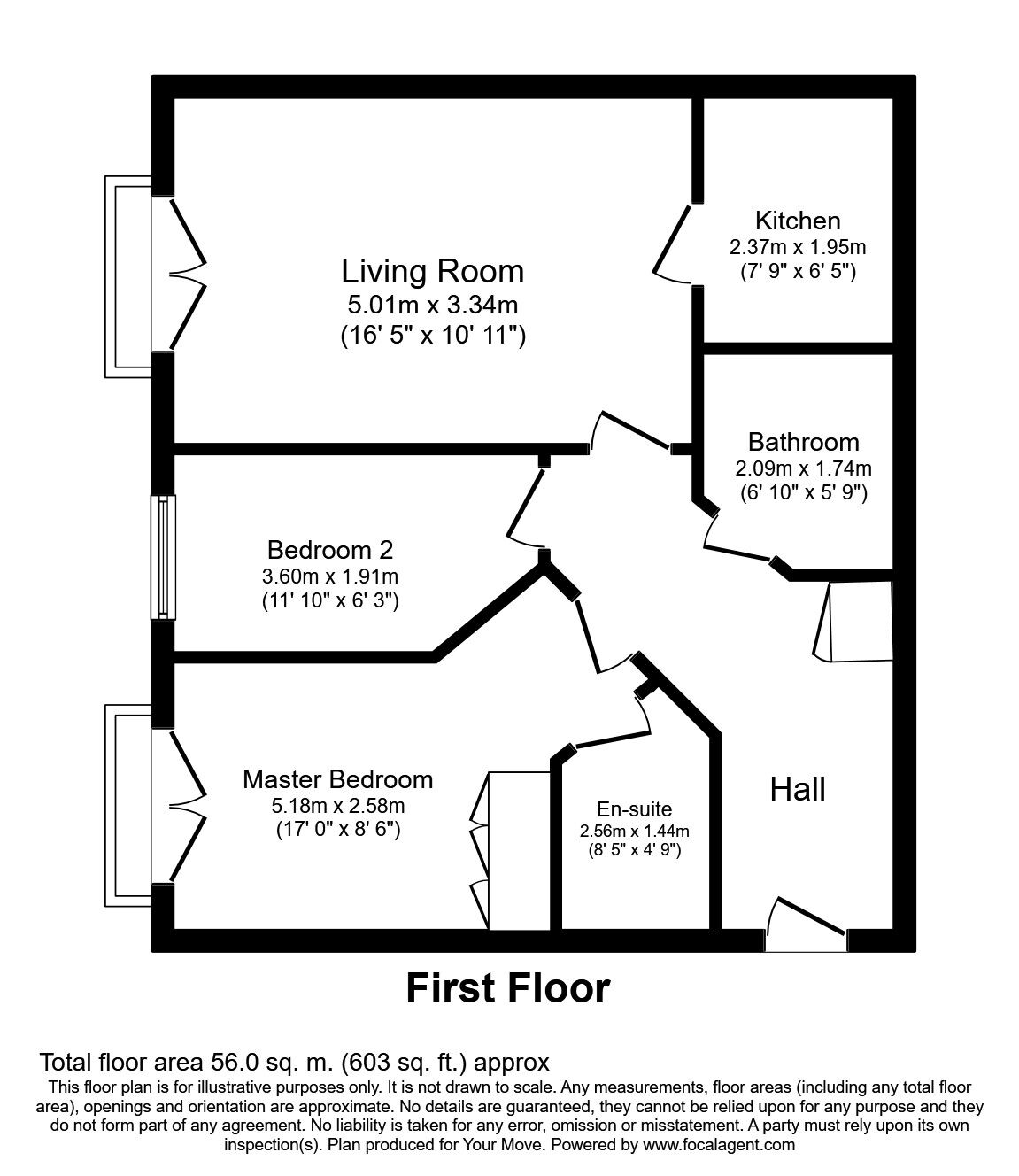 Floorplan of 2 bedroom Flat to rent, Everside Close, Worsley, Manchester, M28