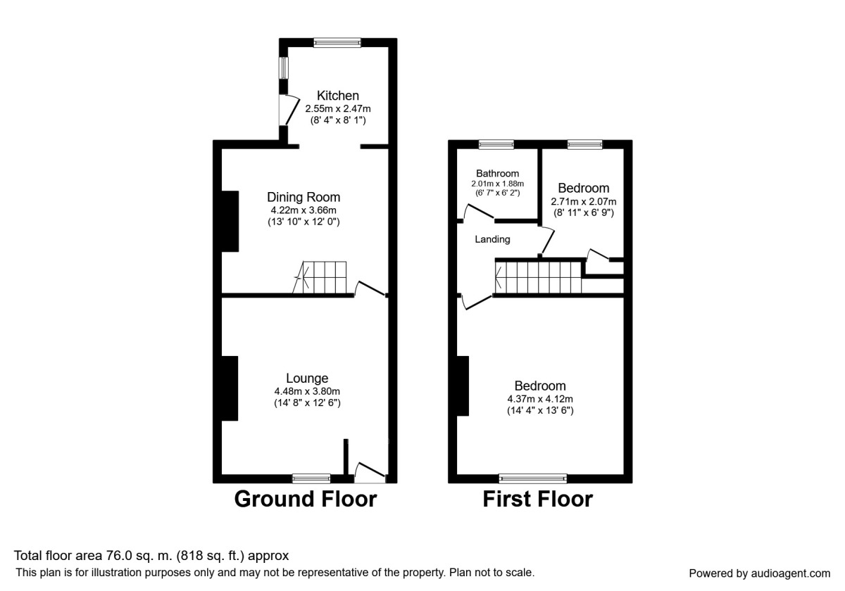 Floorplan of 2 bedroom Mid Terrace House to rent, Alfred Street, Worsley, Manchester, M28