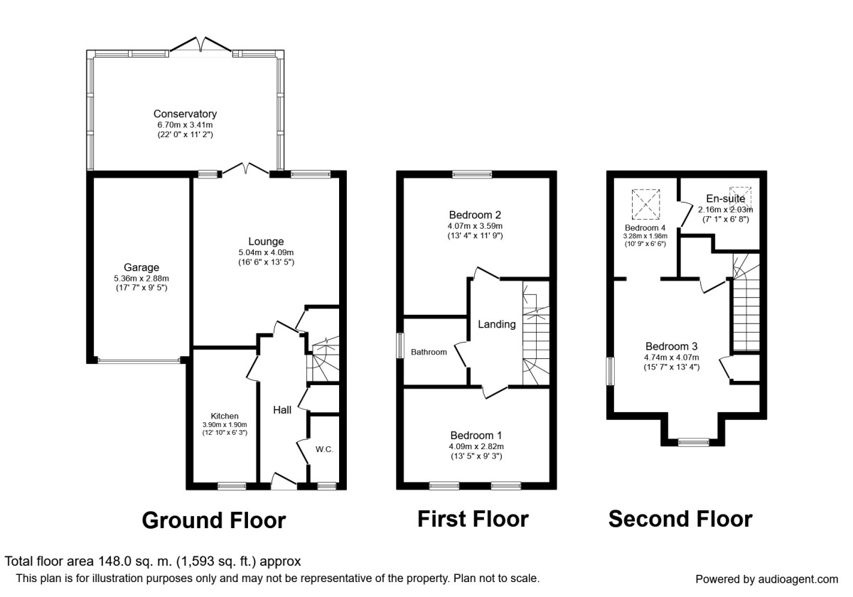 Floorplan of 3 bedroom Semi Detached House to rent, Lawndale Drive, Worsley, Manchester, M28
